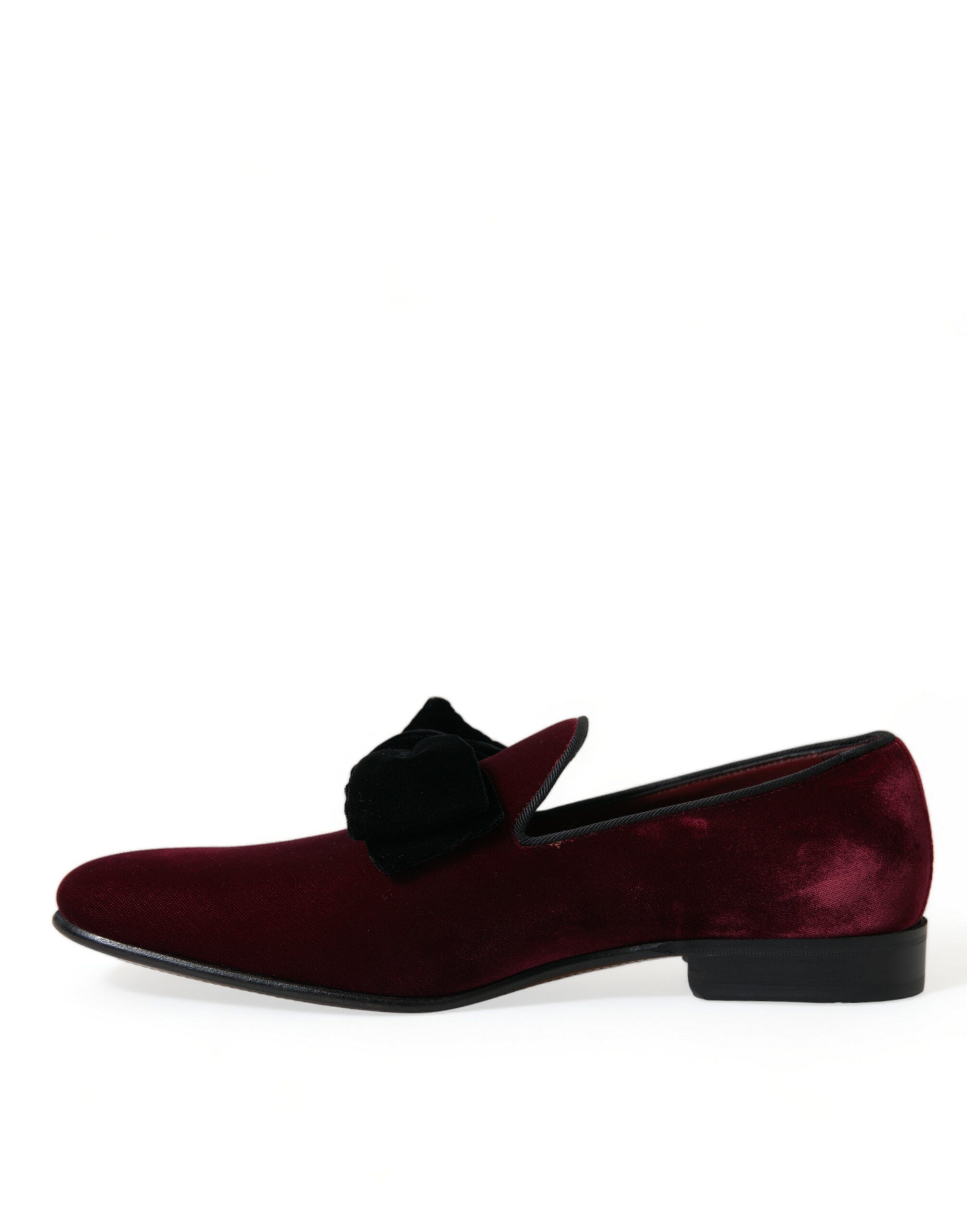 Dolce & Gabbana Burgundy Velvet Loafers - Elegance with a Twist - DEA STILOSA MILANO