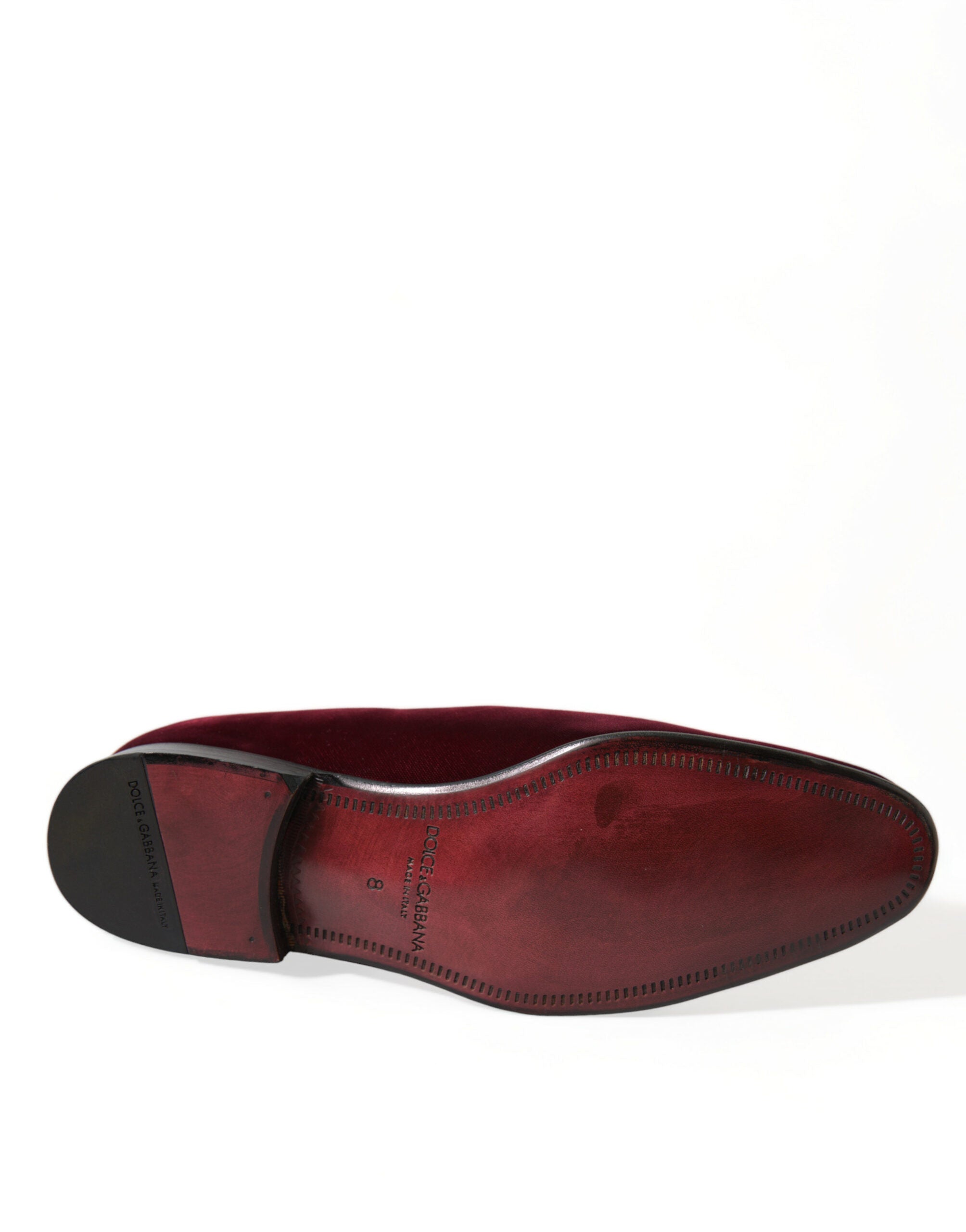 Dolce & Gabbana Burgundy Velvet Loafers - Elegance with a Twist - DEA STILOSA MILANO