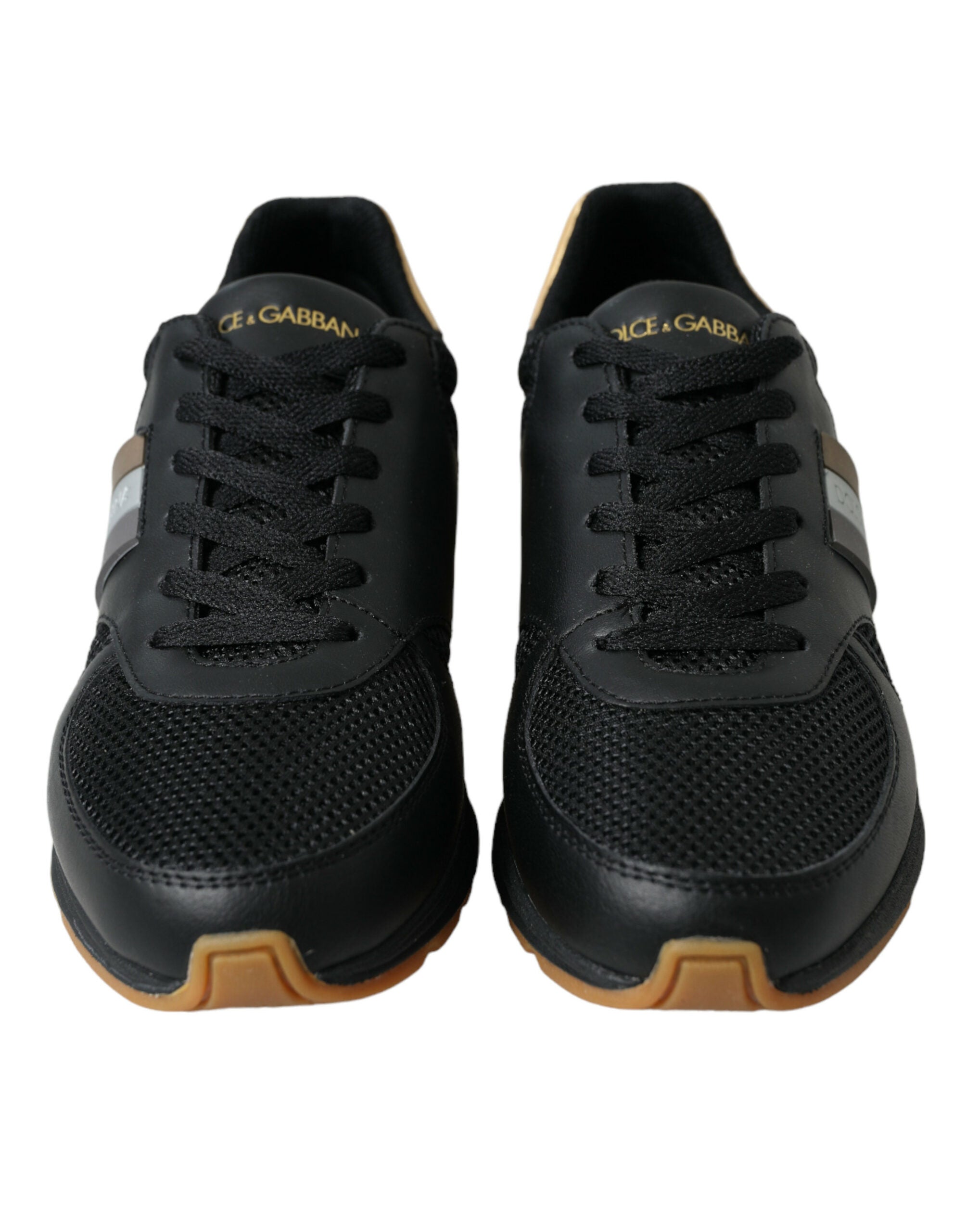 Dolce & Gabbana Black Leather Low Top Sneakers Shoes - DEA STILOSA MILANO