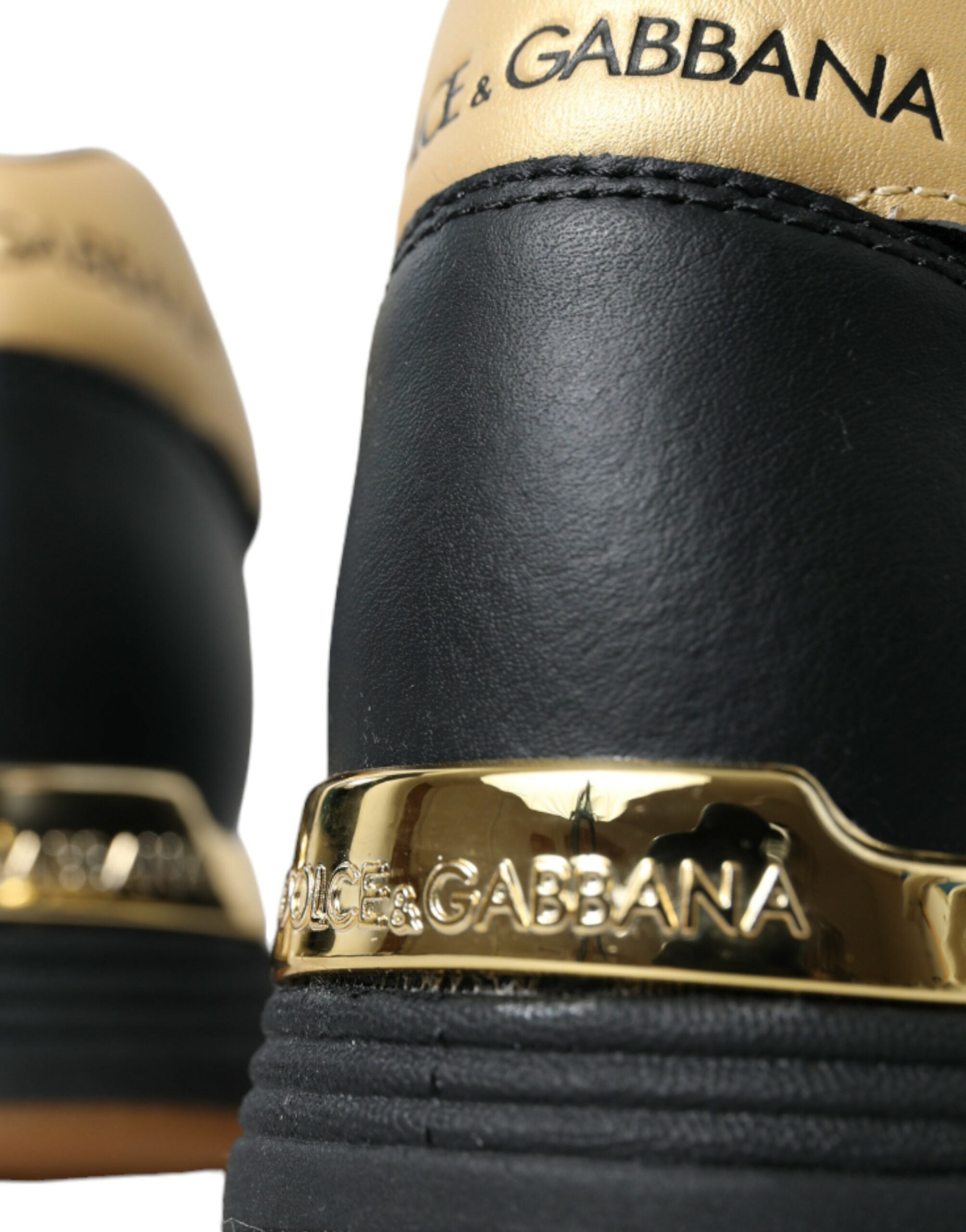 Dolce & Gabbana Black Leather Low Top Sneakers Shoes - DEA STILOSA MILANO