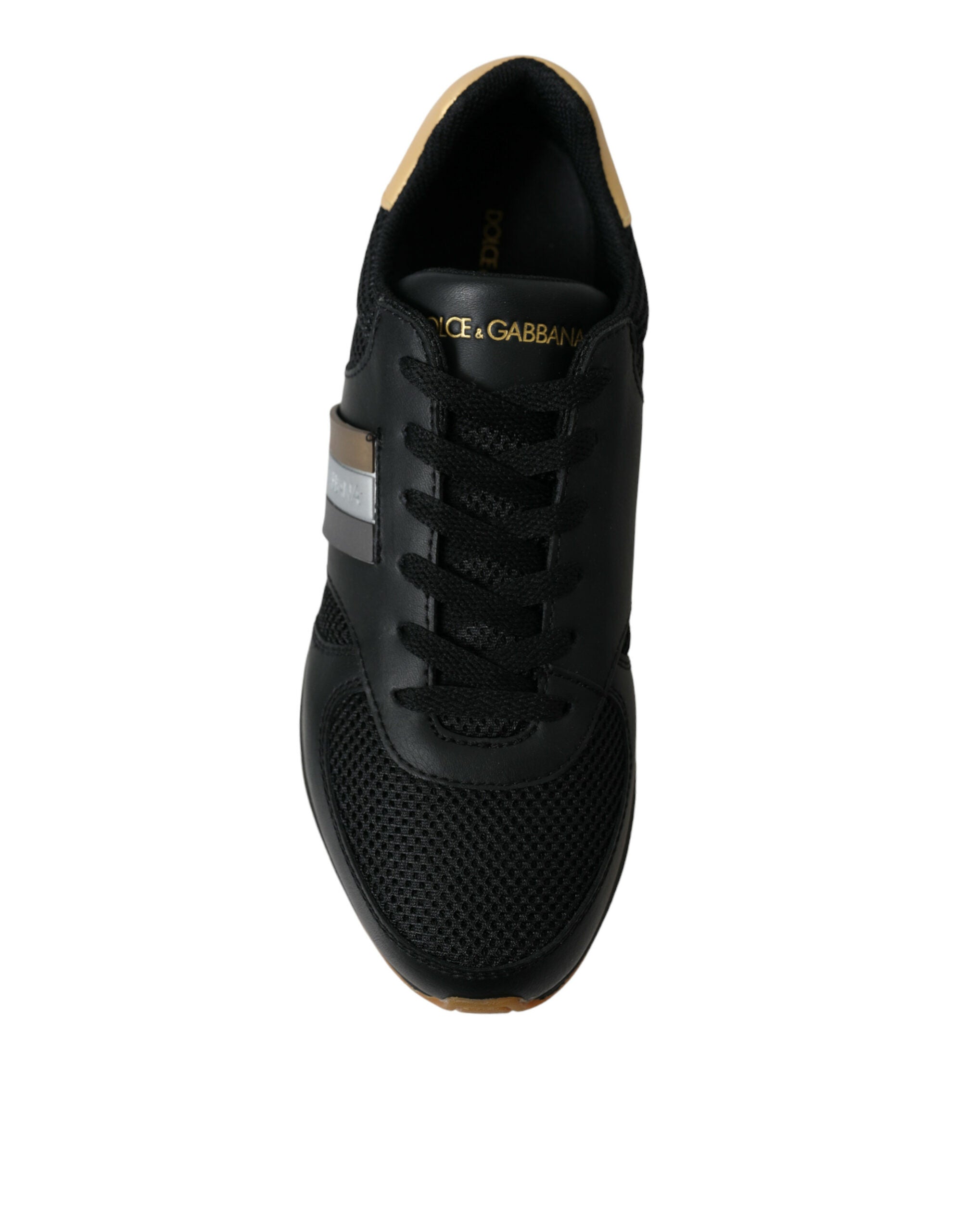 Dolce & Gabbana Black Leather Low Top Sneakers Shoes - DEA STILOSA MILANO