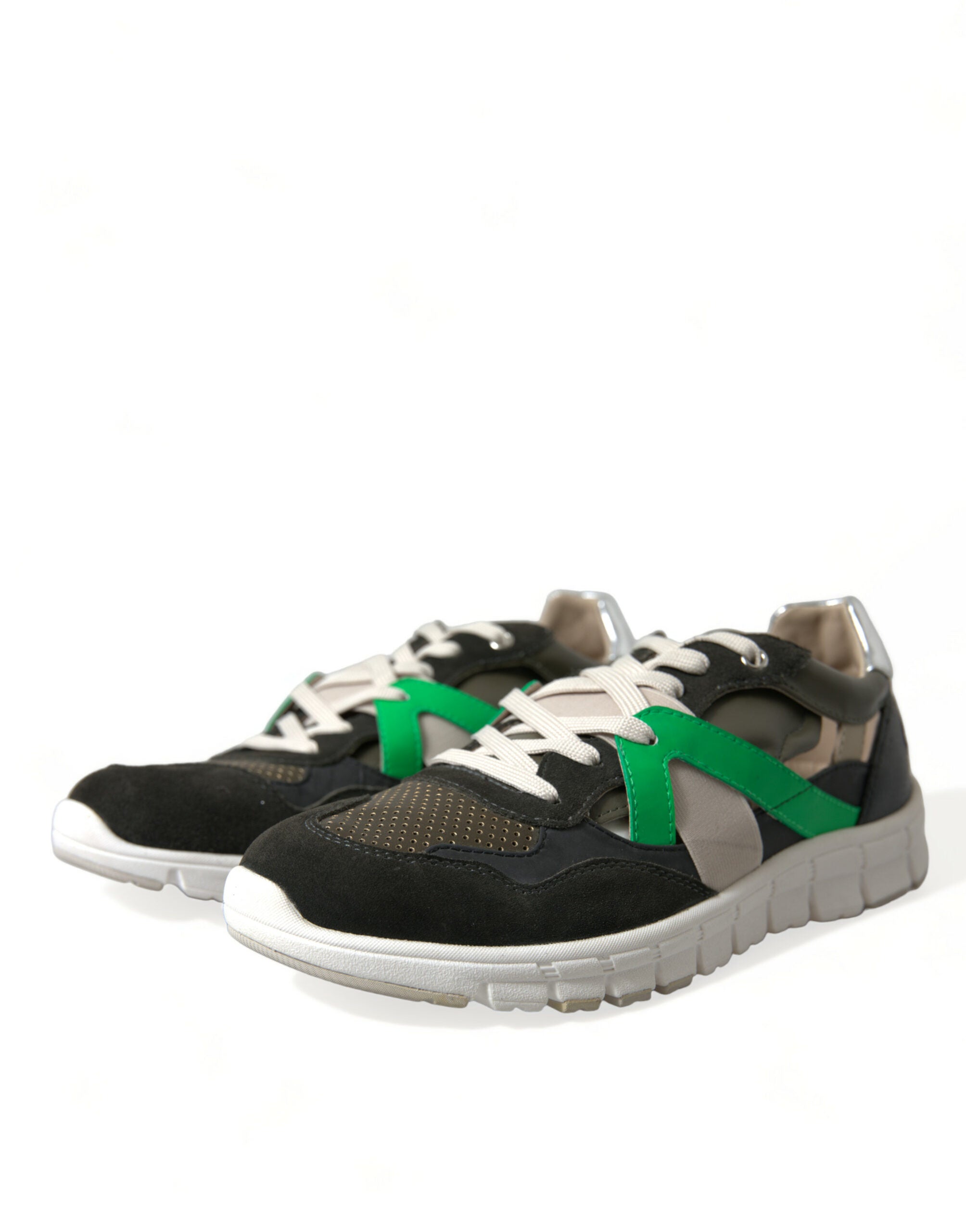 Dolce & Gabbana Multicolor Leather Suede Low Top Sneakers Shoes - DEA STILOSA MILANO