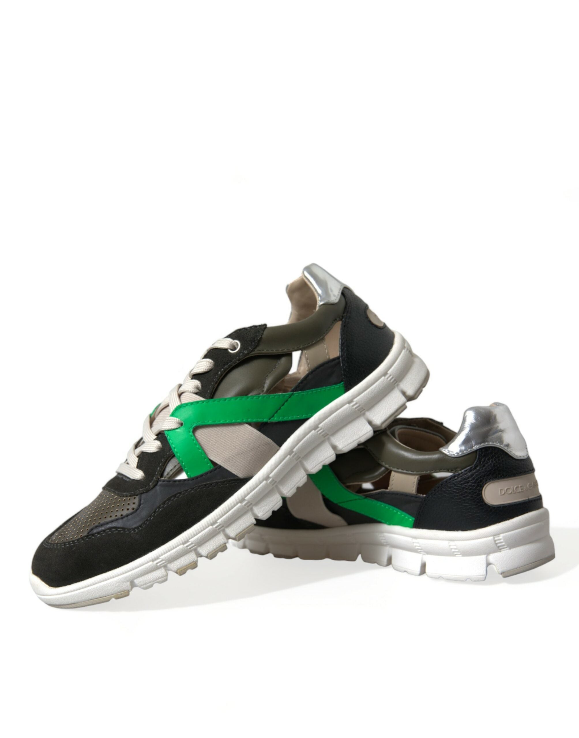 Dolce & Gabbana Multicolor Leather Suede Low Top Sneakers Shoes - DEA STILOSA MILANO