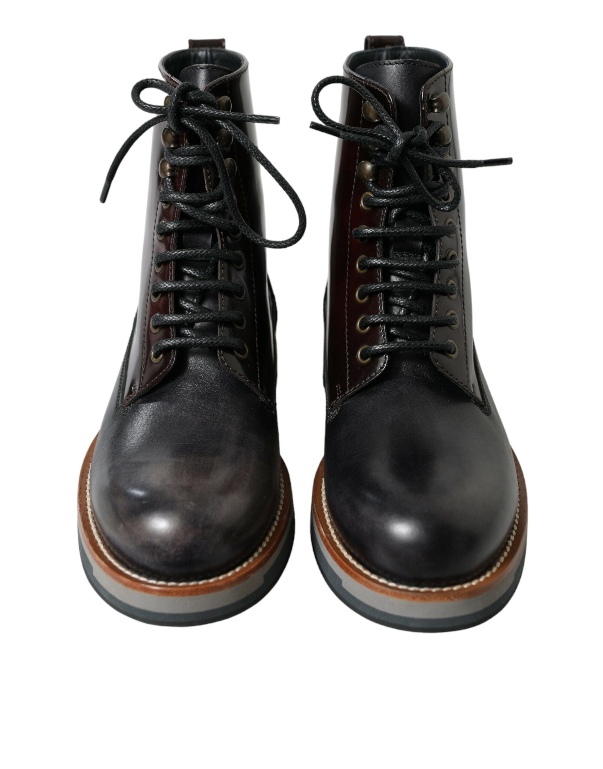Dolce & Gabbana Chic Bi-Color Leather Mid Calf Boots - DEA STILOSA MILANO