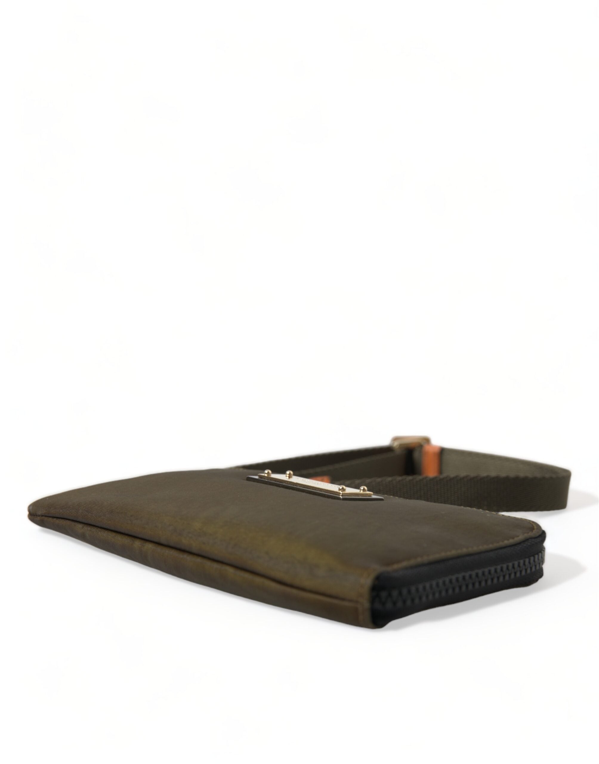 Dolce & Gabbana Dark Green Nylon Logo Plaque Keyring Pouch Clutch Bag - DEA STILOSA MILANO