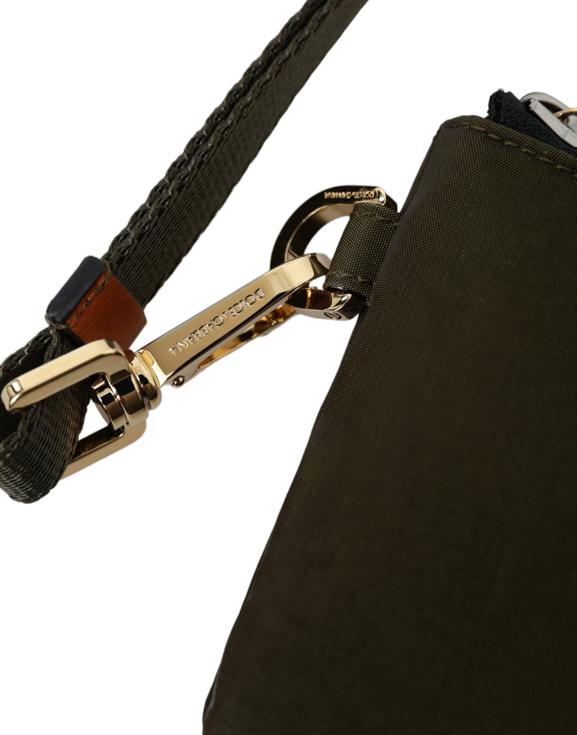 Dolce & Gabbana Dark Green Nylon Logo Plaque Keyring Pouch Clutch Bag - DEA STILOSA MILANO