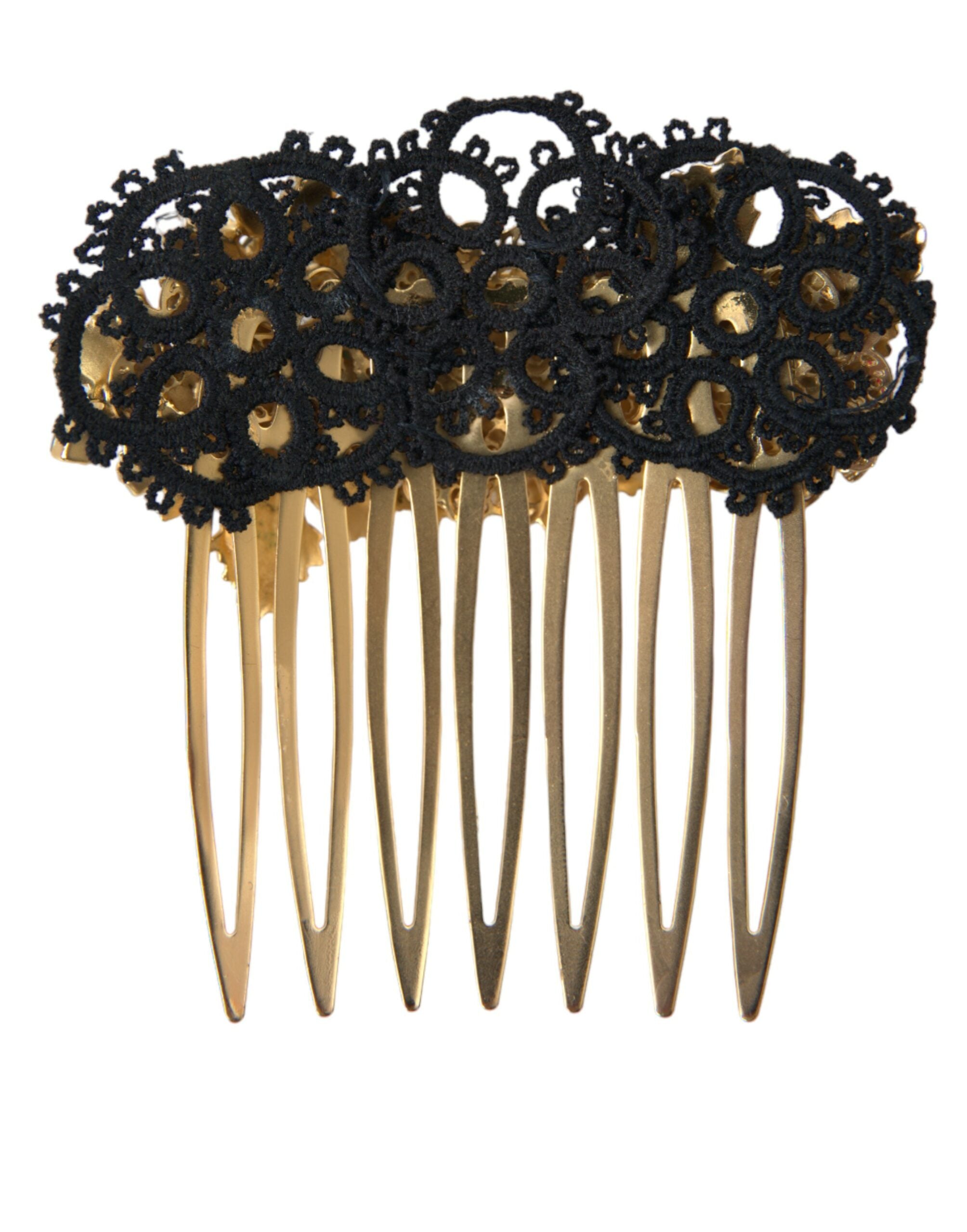 Dolce & Gabbana Gold Brass Crystal Lady Bug Women Hair Comb - DEA STILOSA MILANO