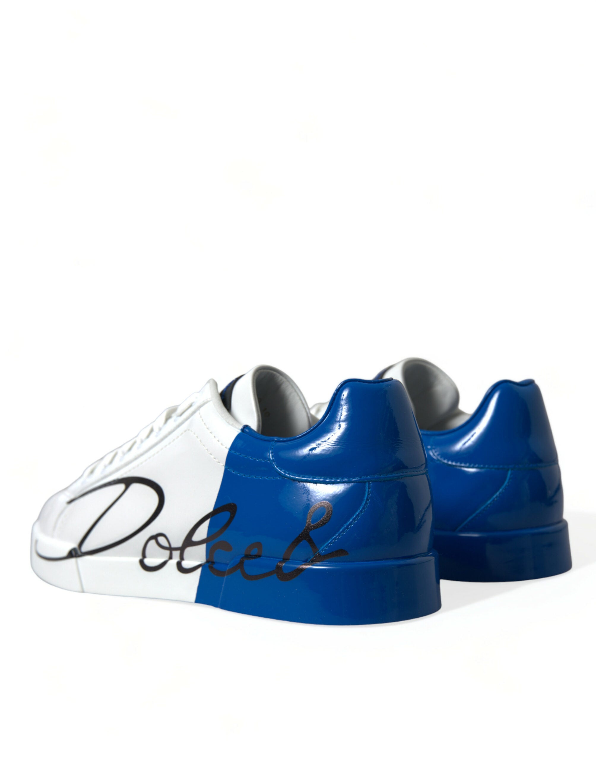 Dolce & Gabbana Elegant White and Blue Low-Top Sneakers - DEA STILOSA MILANO