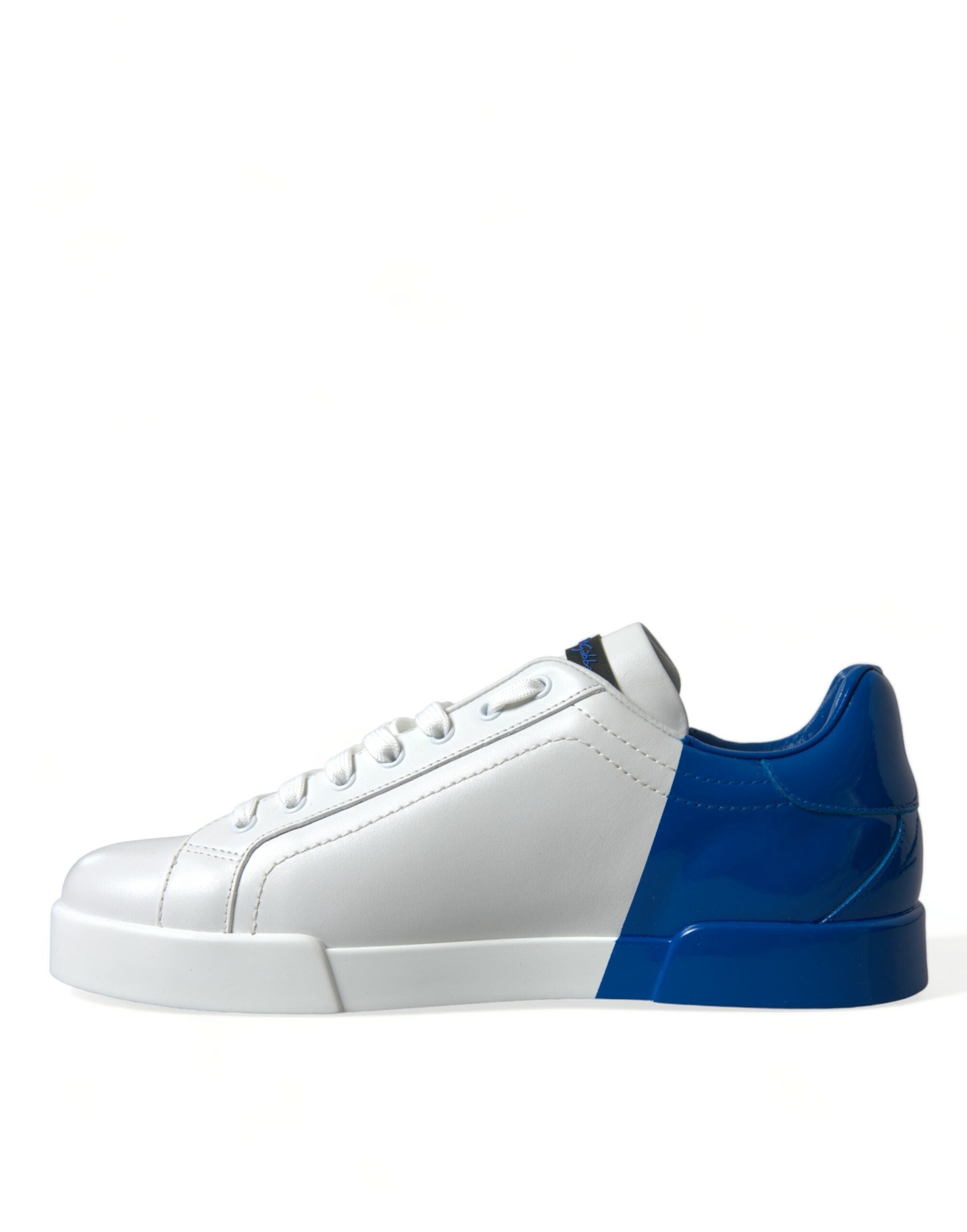 Dolce & Gabbana Elegant White and Blue Low-Top Sneakers - DEA STILOSA MILANO