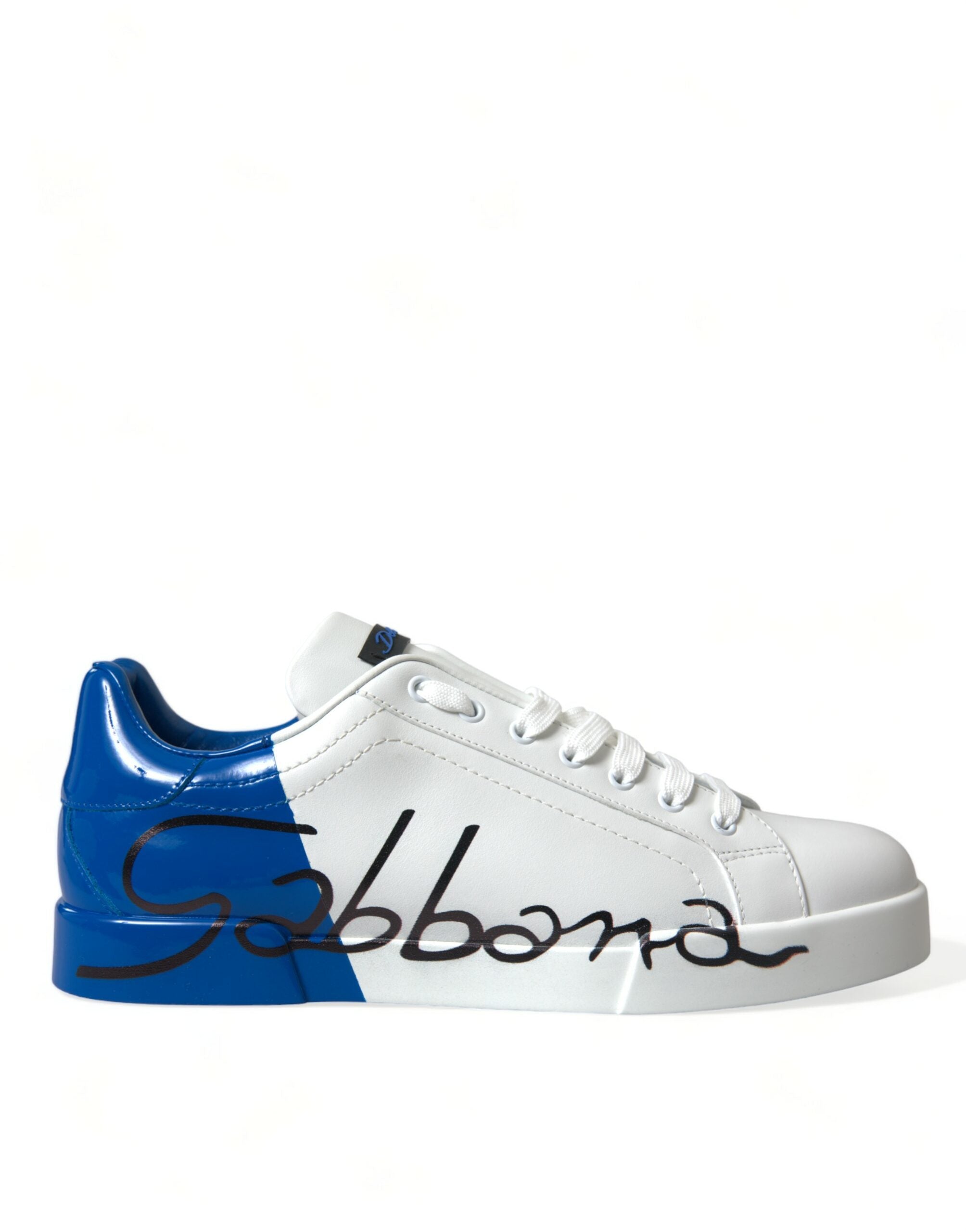 Dolce & Gabbana Elegant White and Blue Low-Top Sneakers - DEA STILOSA MILANO