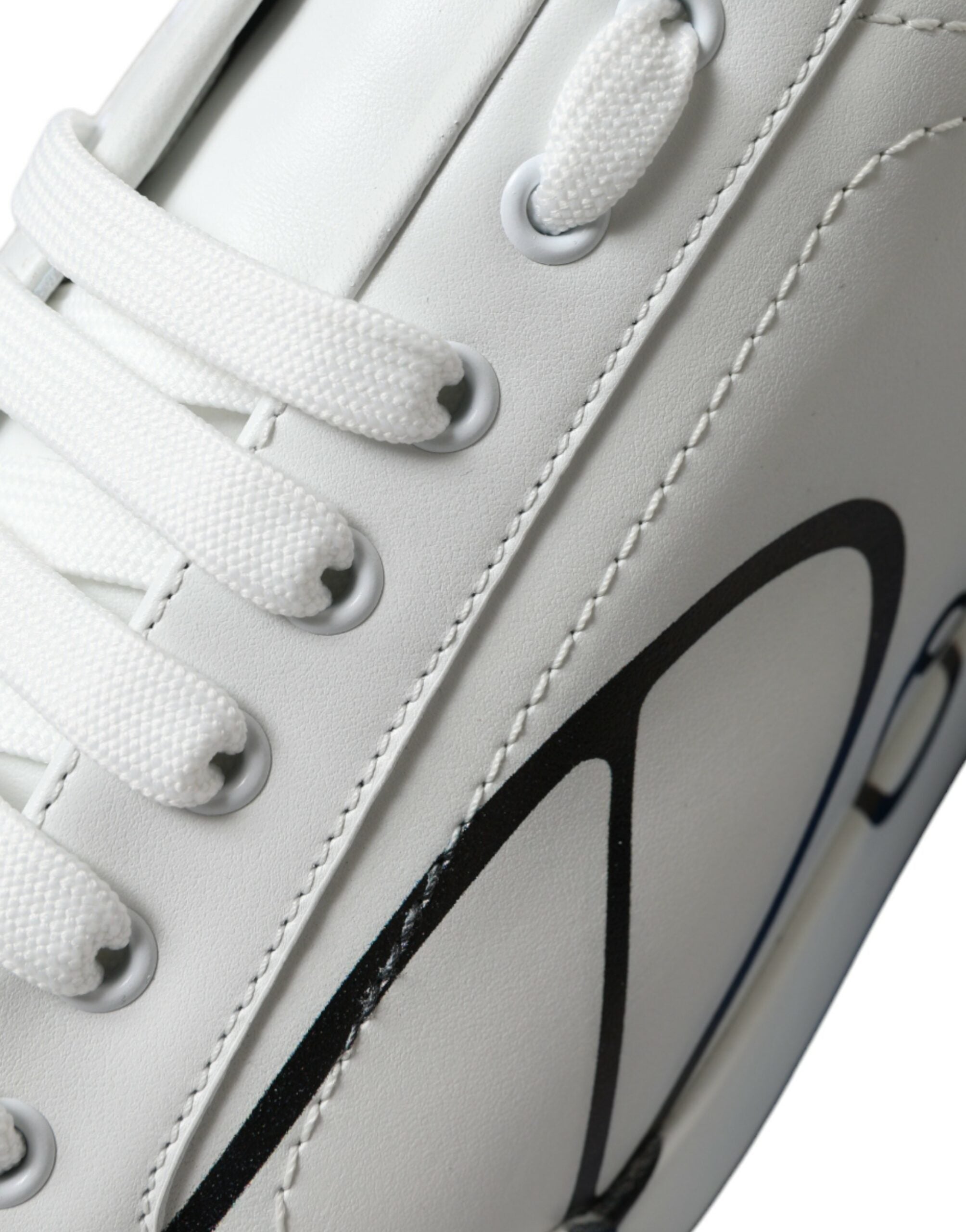 Dolce & Gabbana Elegant White and Blue Low-Top Sneakers - DEA STILOSA MILANO