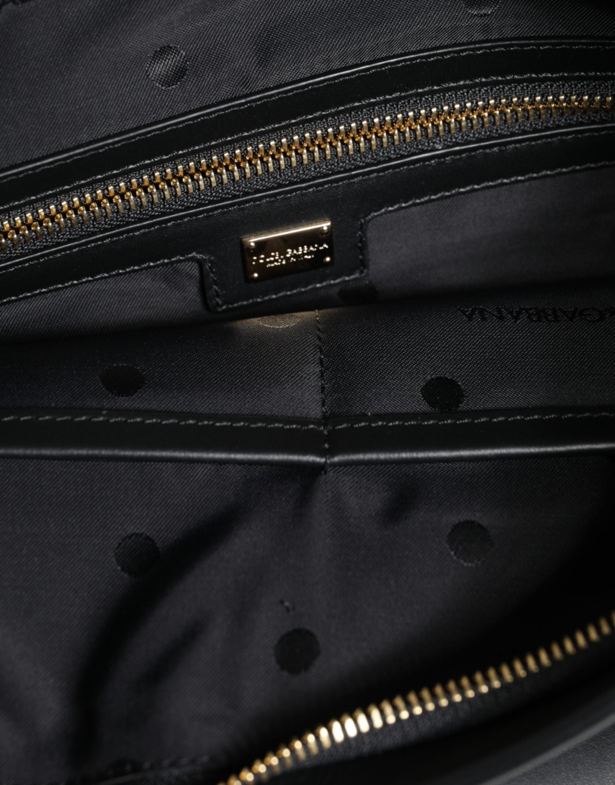 Dolce & Gabbana Black Calfskin Leather Mediterranean Pouch Bag