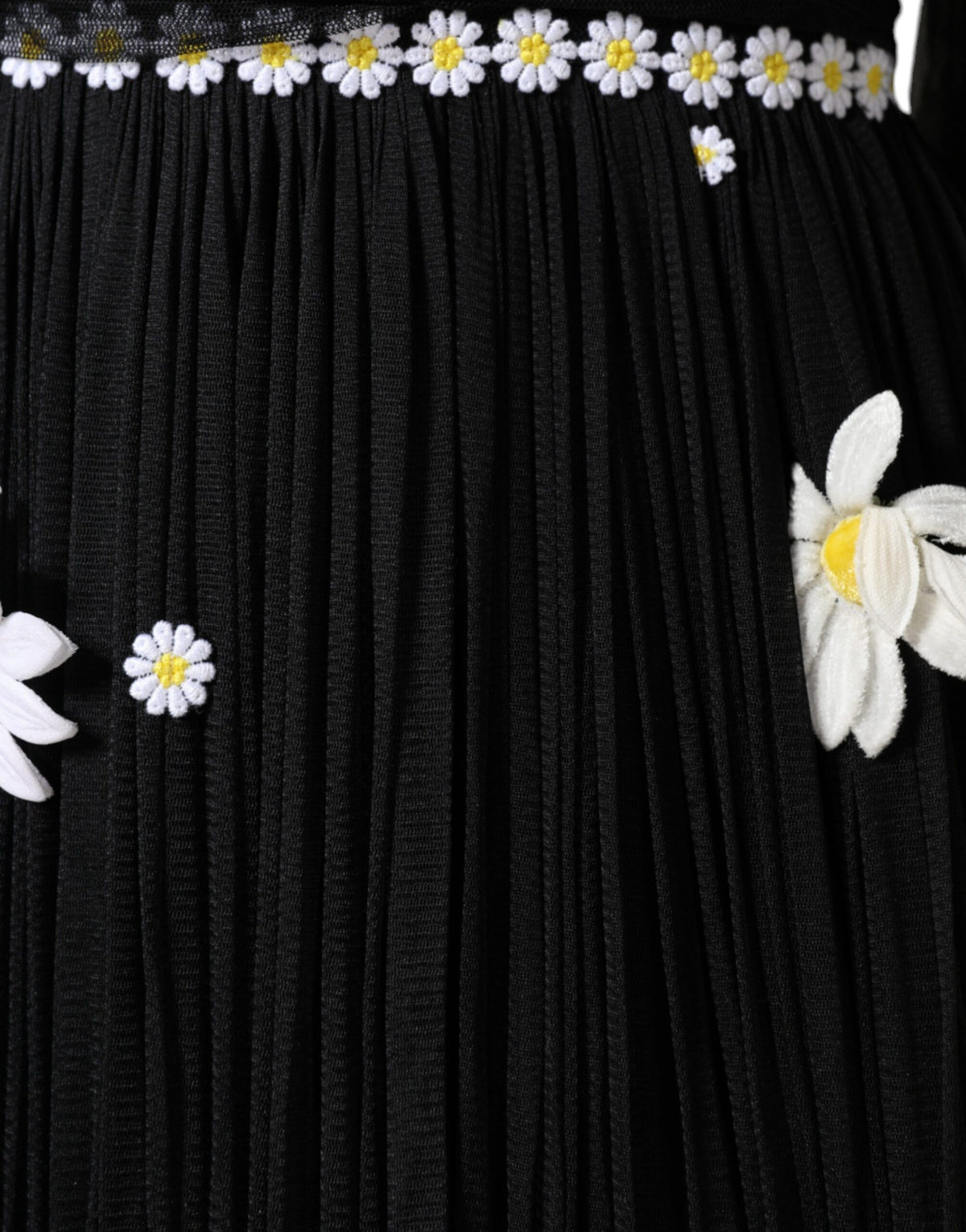 Experience the allure of the Dolce & Gabbana Black Silk Daisy A-line Long Maxi Dress, a testament to Italian craftsmanship and timeless luxury, perfect for any elegant occasion.