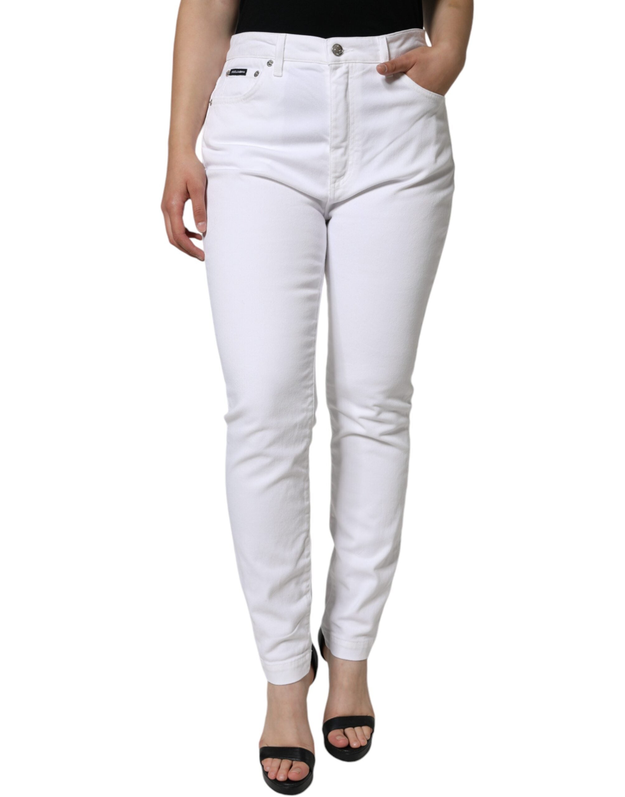 Discover the exquisite Dolce & Gabbana AUDREY Skinny Jeans, crafted from luxurious cotton stretch for a flawless fit, embodying Italian elegance and timeless sophistication.