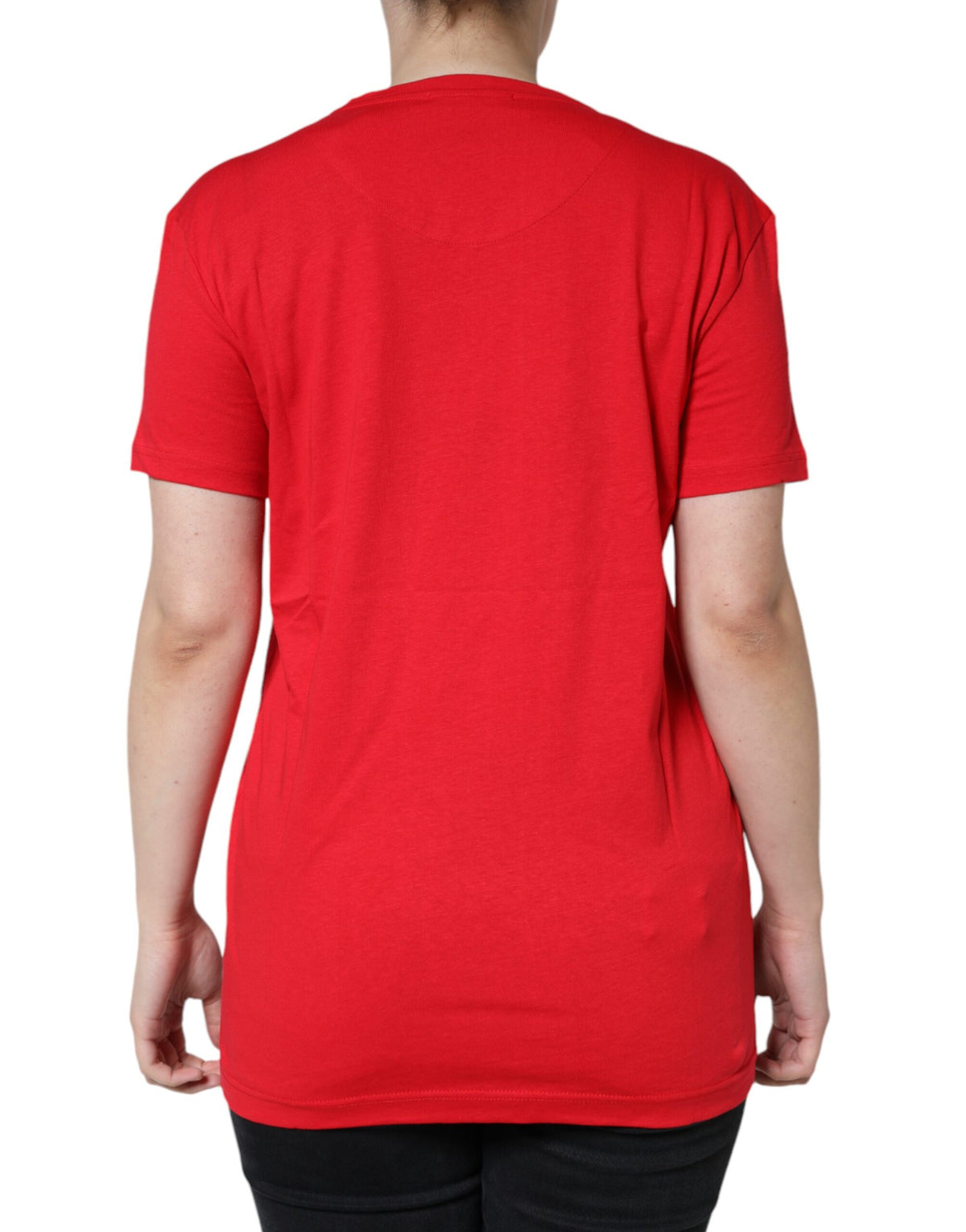 Dolce & Gabbana Red Cotton Crew Neck T-shirt - Luxurious Elegance