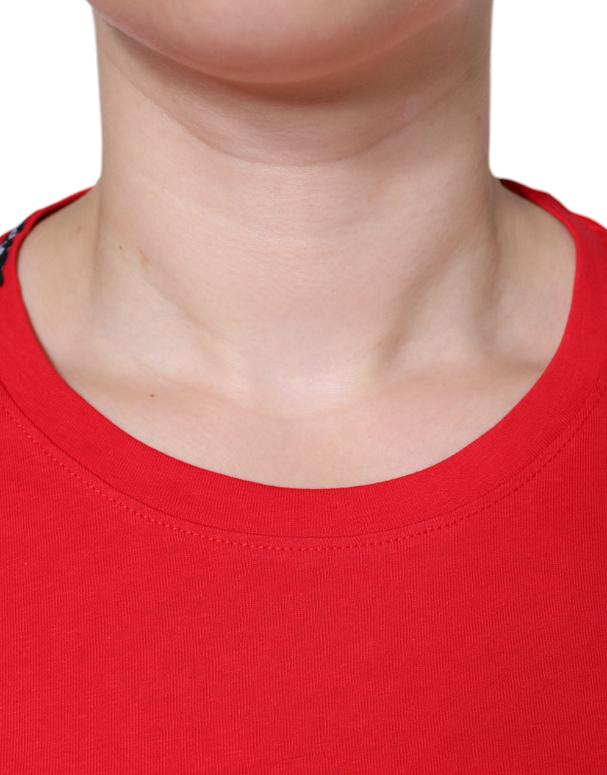 Dolce & Gabbana Red Cotton Crew Neck T-shirt - Luxurious Elegance