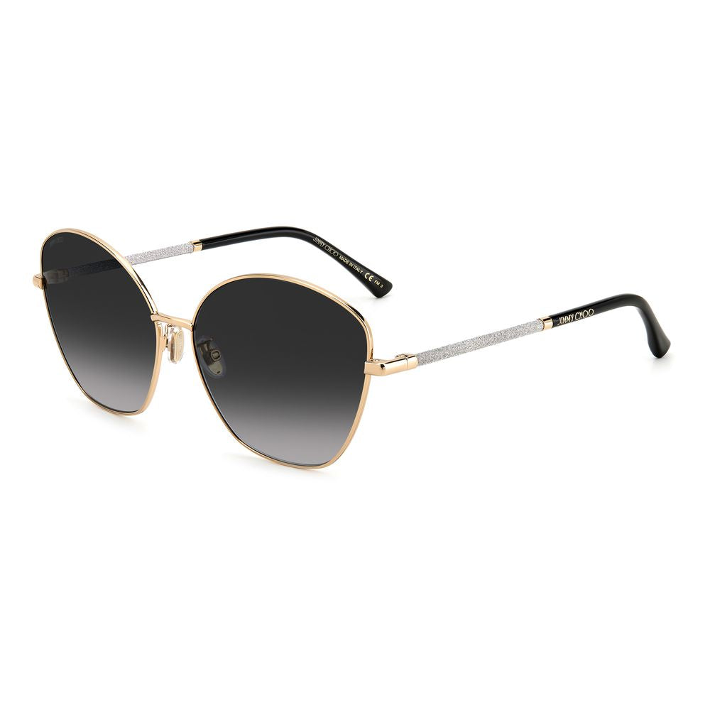 Elevate your style with Jimmy Choo Gold Metal Sunglasses, where exquisite craftsmanship meets contemporary elegance, embodying luxury for the discerning individual.