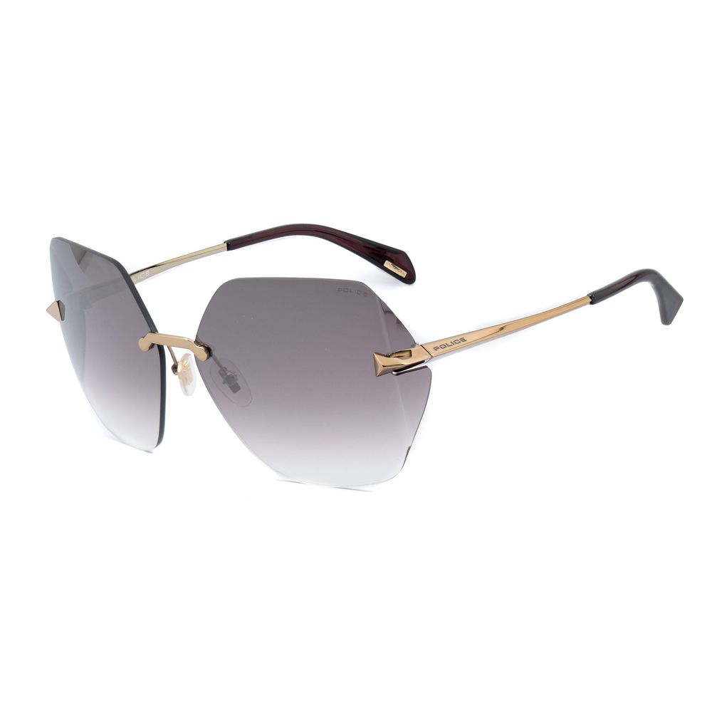Elevate your elegance with Police Gold Metal Sunglasses, a luxurious fusion of premium metal and gradient-brown lenses, designed for the discerning individual.