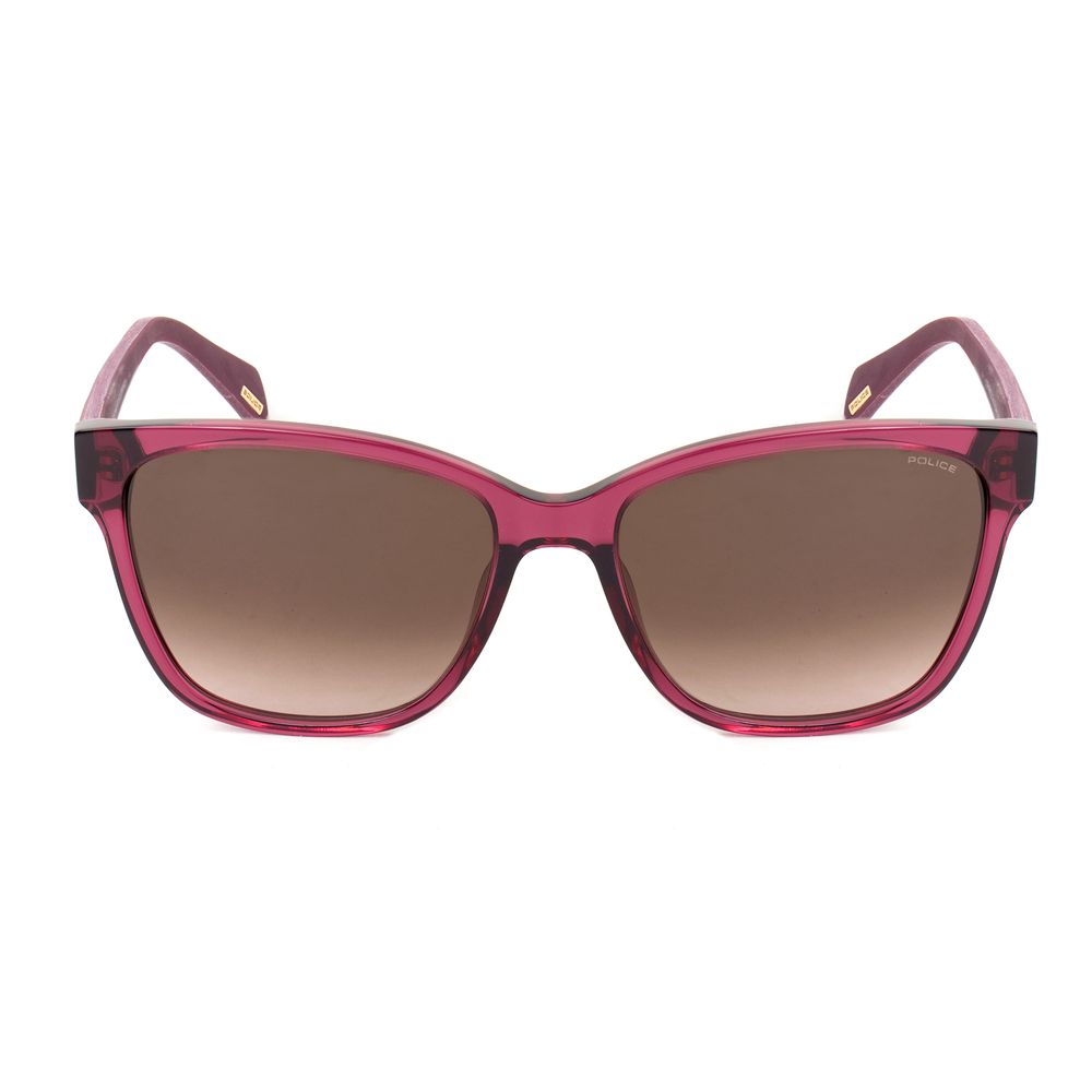 Elevate your style with Police Red Acetate Sunglasses, where exquisite craftsmanship meets timeless elegance, perfect for those who embody sophistication and allure.