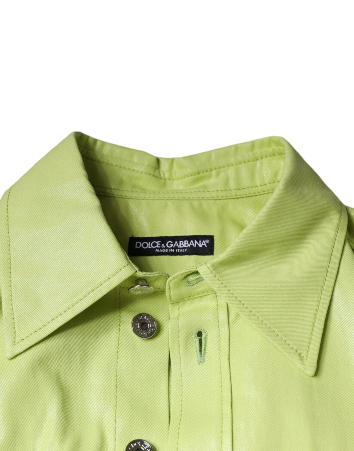 Elevate your wardrobe with the Dolce & Gabbana Green Cotton Button Down Shirt, a masterpiece of Italian craftsmanship that embodies timeless elegance and refined luxury.