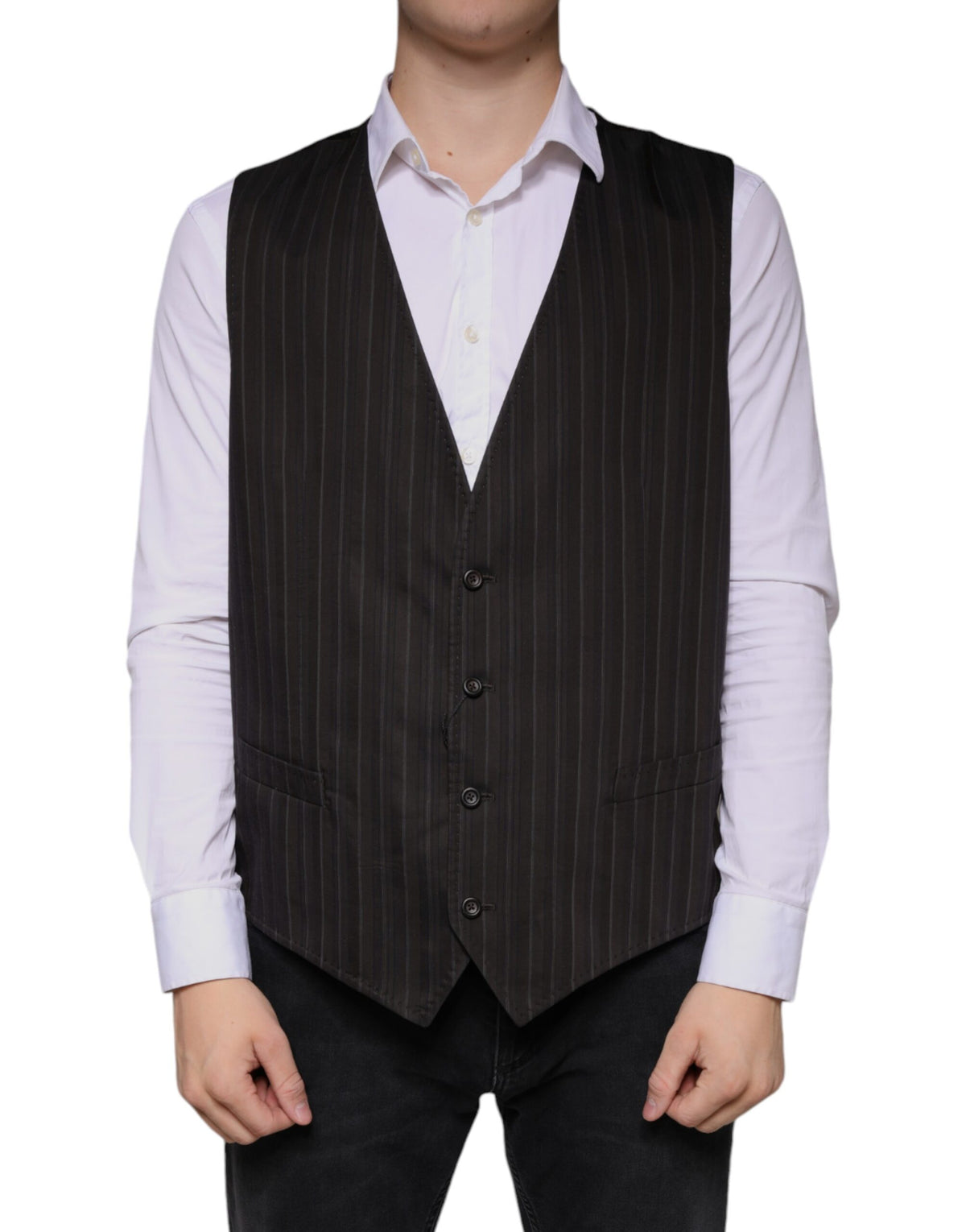 Elevate your wardrobe with the Dolce & Gabbana Black Cotton Waistcoat Dress, a masterpiece of Italian craftsmanship that embodies timeless sophistication and luxurious allure.