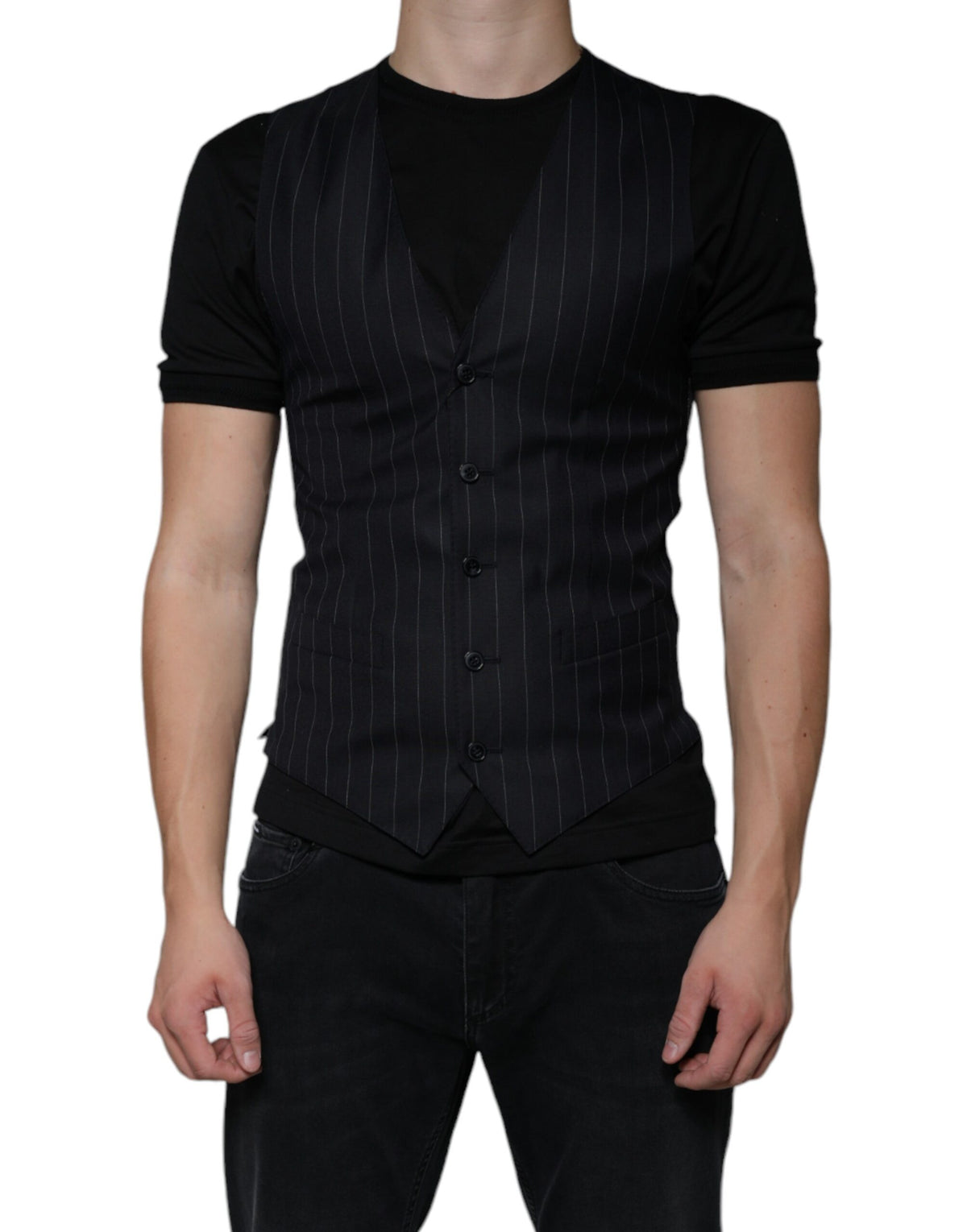 Elevate your style with the Dolce & Gabbana Black Leather Waistcoat Dress, a masterpiece of exquisite craftsmanship and timeless sophistication, perfect for any occasion.