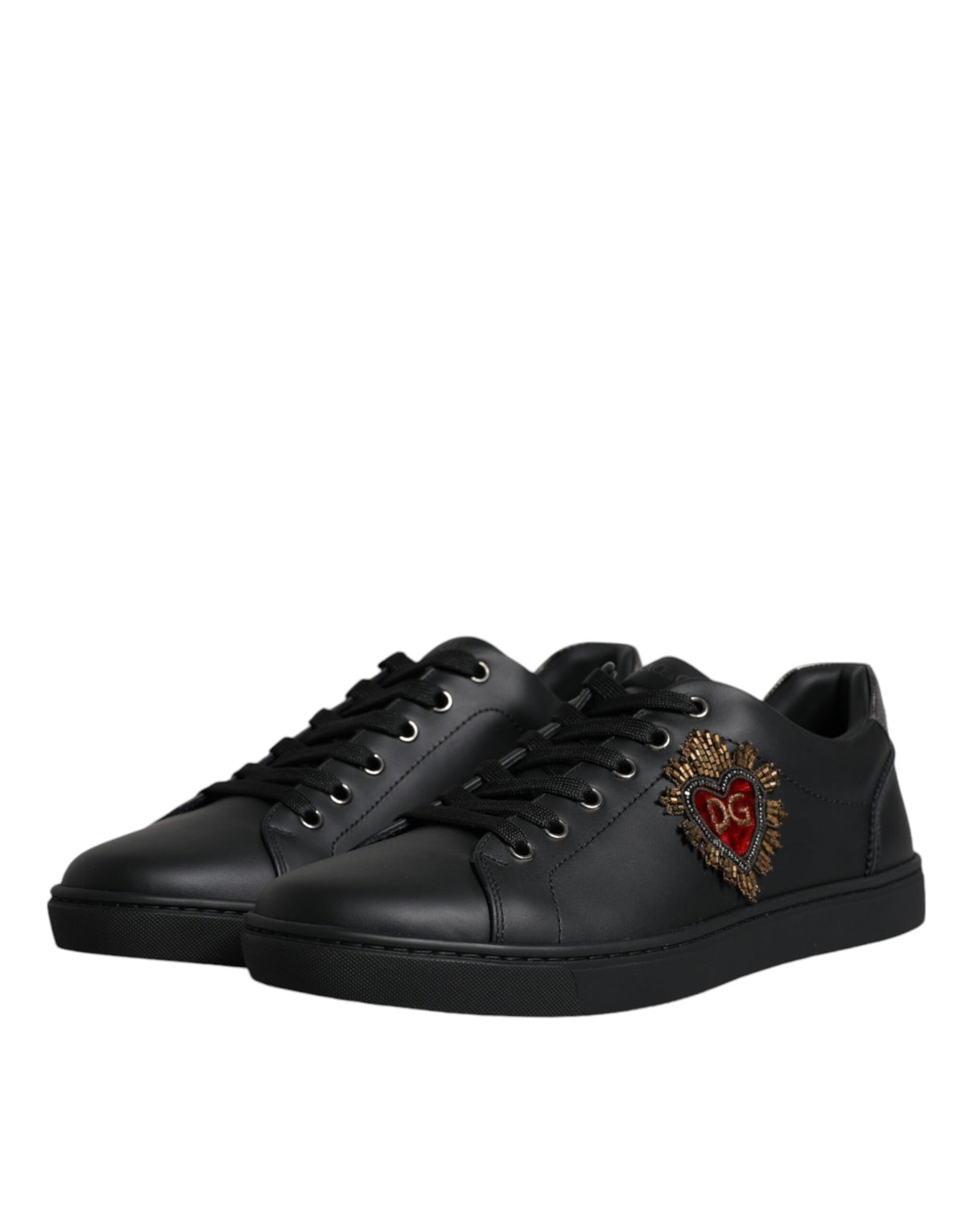 Dolce & Gabbana Black London Sacred Heart Sneakers - Luxury Footwear