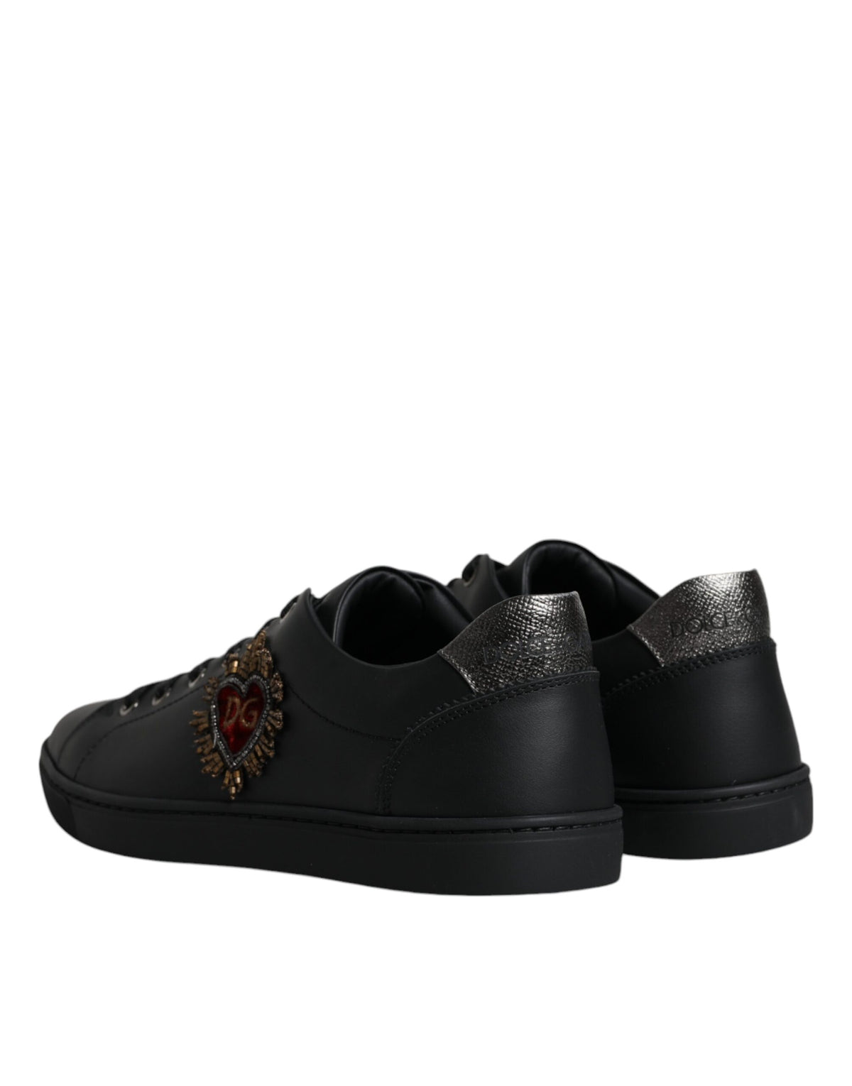 Dolce & Gabbana Black London Sacred Heart Sneakers - Luxury Footwear