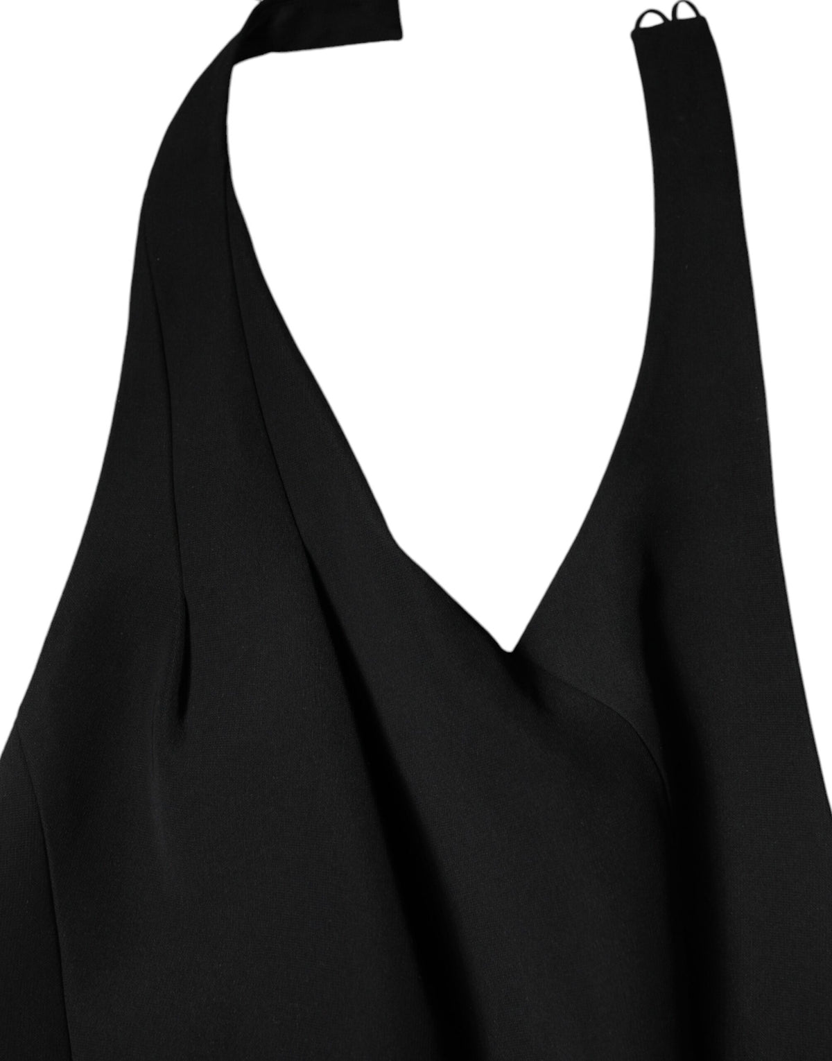 Elevate your elegance with the Emporio Armani Black Sleeveless Halter Sheath Gown, crafted in Italy from luxurious polyester for timeless sophistication and allure.
