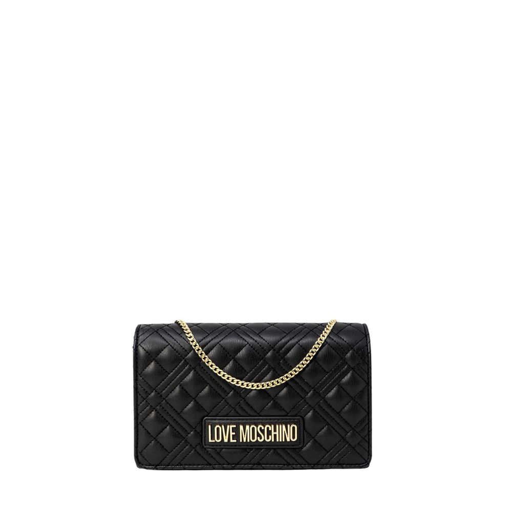 Indulge in the exquisite Love Moschino Black Polyethylene Handbag, a timeless accessory crafted from premium polyurethane, perfect for elevating any ensemble with sophistication and elegance.