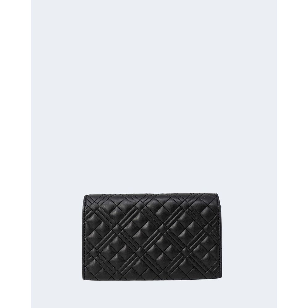 Discover the Love Moschino Black Polyethylene Handbag, a chic quilted masterpiece crafted from premium polyurethane, embodying timeless elegance for the discerning individual.