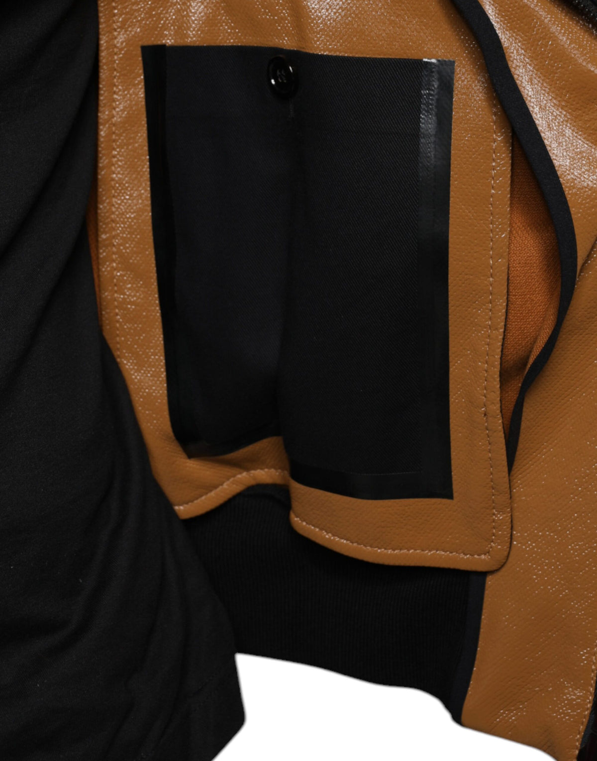 Dolce & Gabbana Brown Leather Bomber Jacket - Timeless Luxury