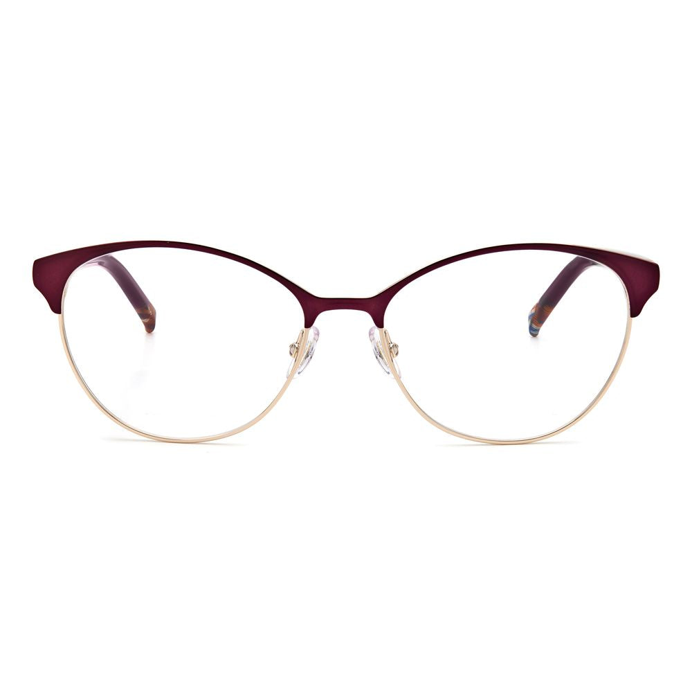 Elevate your style with Missoni Purple Metal Glasses, crafted from premium metal, embodying timeless elegance and sophistication for the discerning individual.