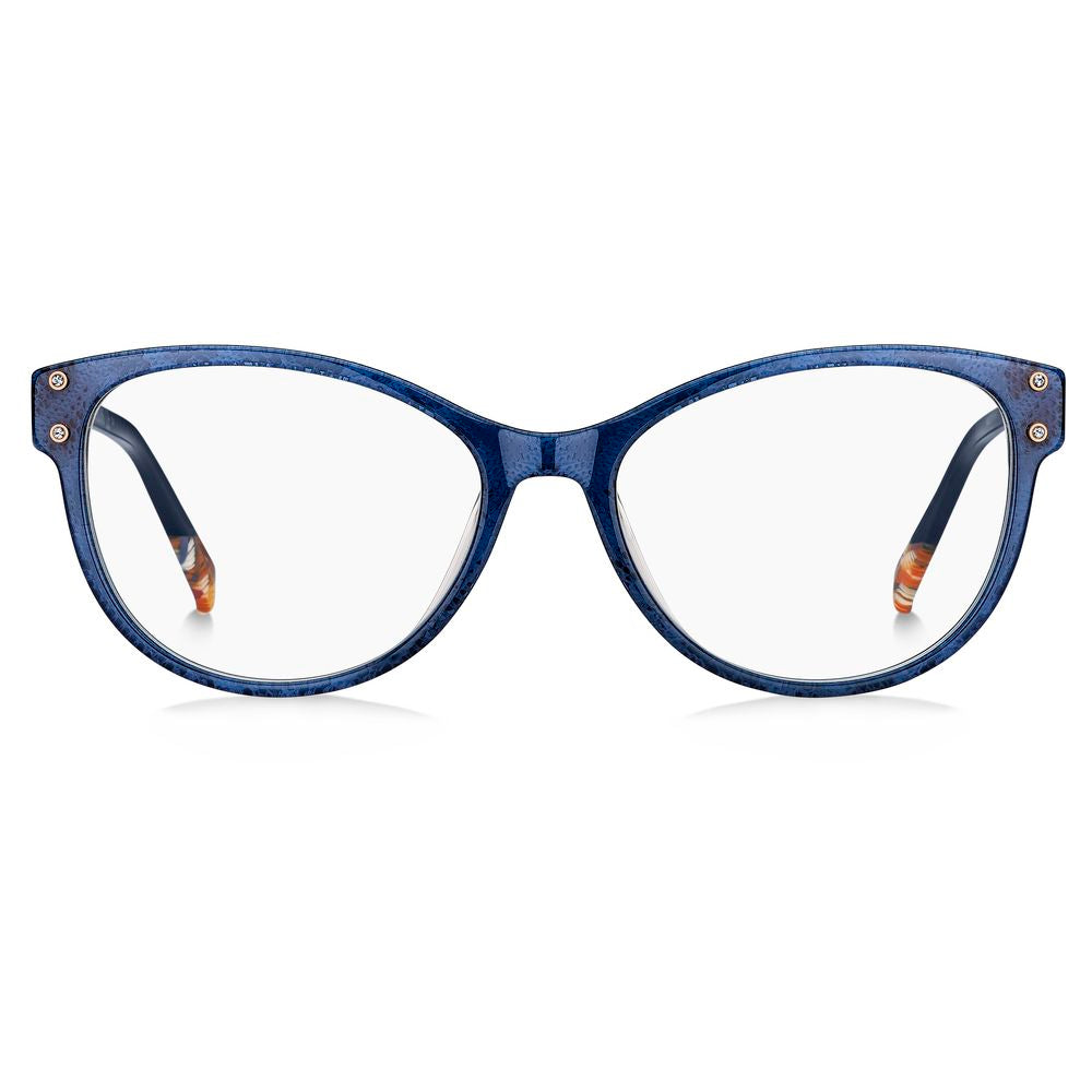 Discover the Missoni Blue Acetate Glasses, a timeless blend of luxurious craftsmanship and modern elegance, perfect for elevating any ensemble with sophistication.