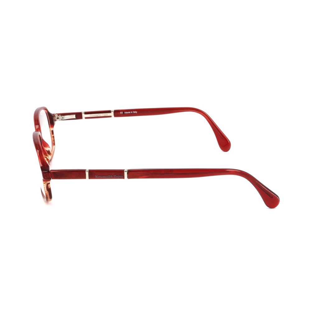 Elevate your style with Ermenegildo Zegna Red Plastic Glasses, where exquisite craftsmanship meets bold design, perfect for the discerning individual seeking timeless elegance.
