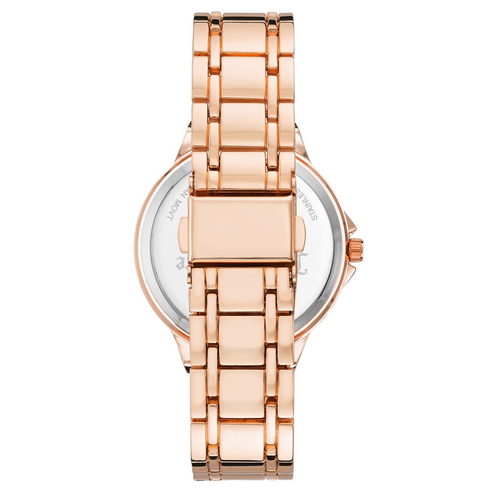 Discover the Juicy Couture Multicolor Metal Dress Watch, a luxurious timepiece that embodies elegance with its striking green dial and pink metal case, perfect for sophisticated occasions.