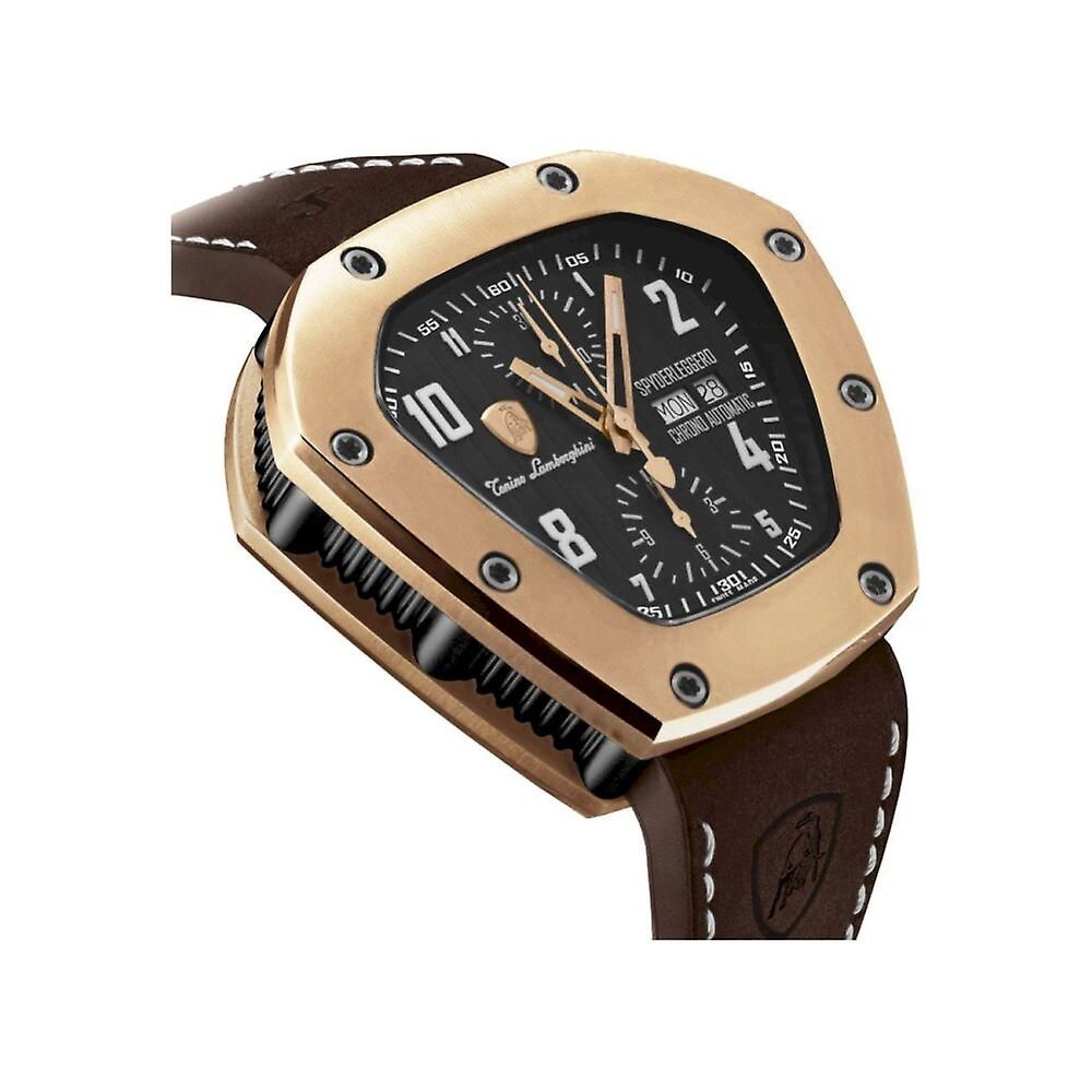 Lamborghini Black Leather Dress Watch - Timeless Luxury Timepiece