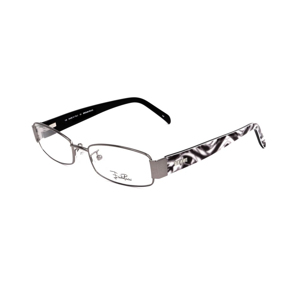 Emilio Pucci Gray Metal Glasses - Artisanal Haute Couture Elegance