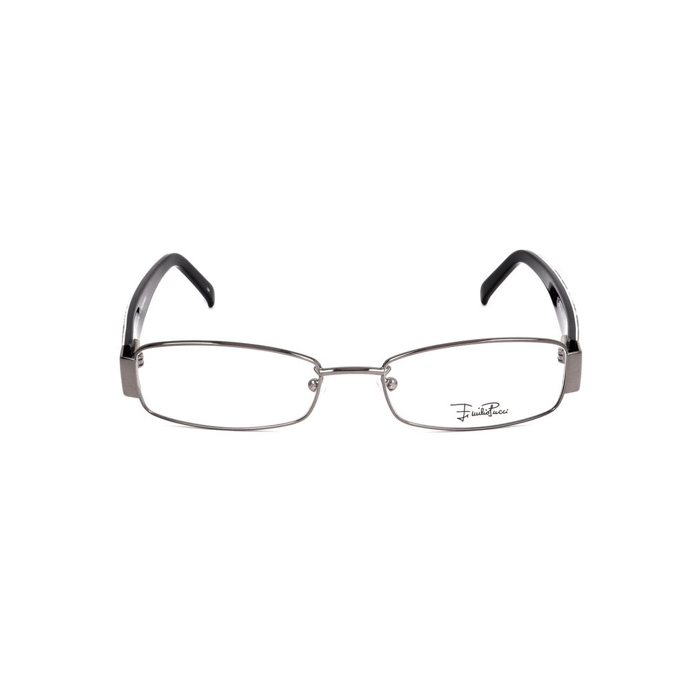 Emilio Pucci Gray Metal Glasses - Artisanal Haute Couture Elegance