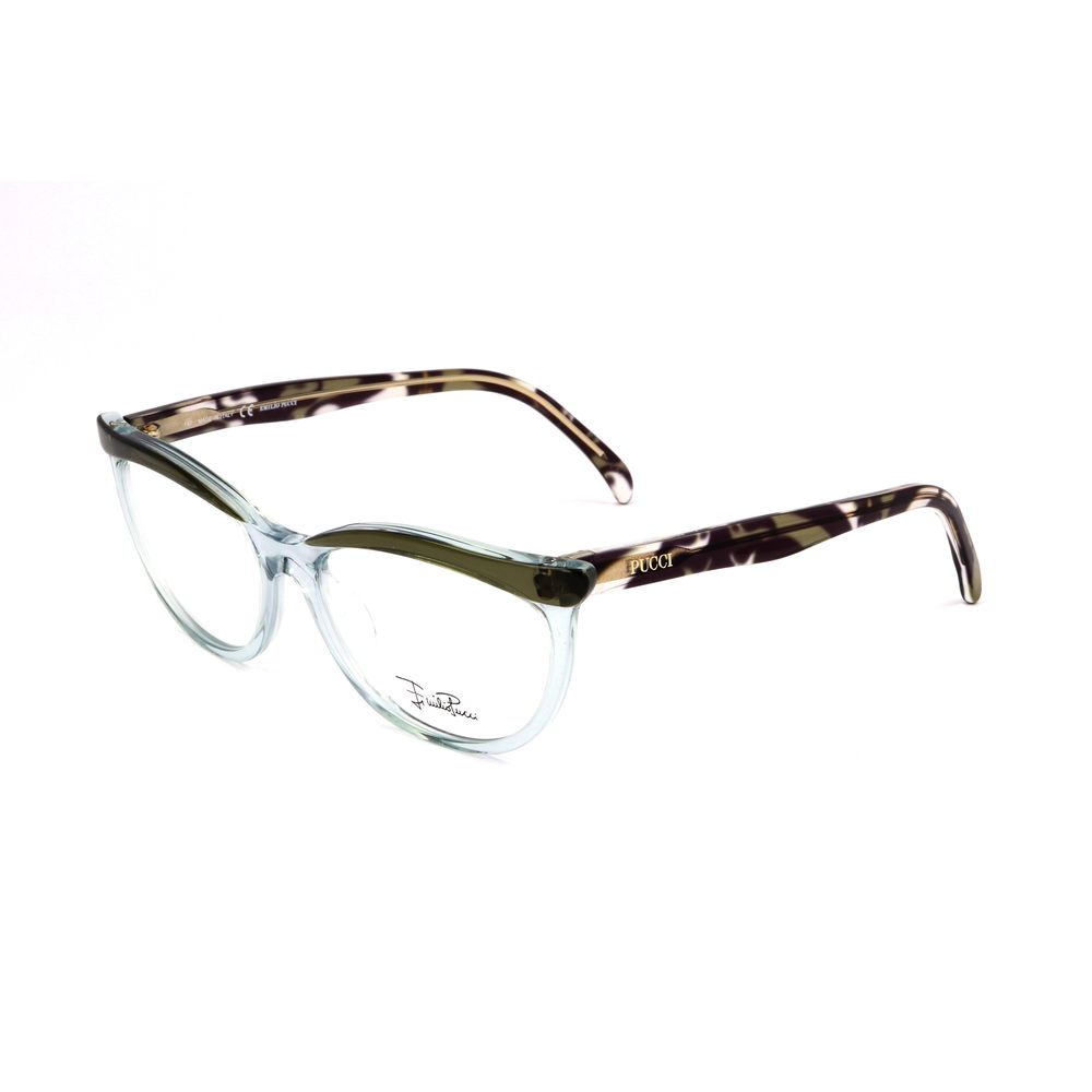 Emilio Pucci Green Plastic Glasses Frames - Artisanal Elegance