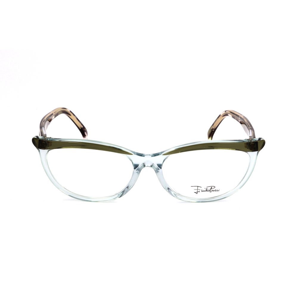 Emilio Pucci Green Plastic Glasses Frames - Artisanal Elegance