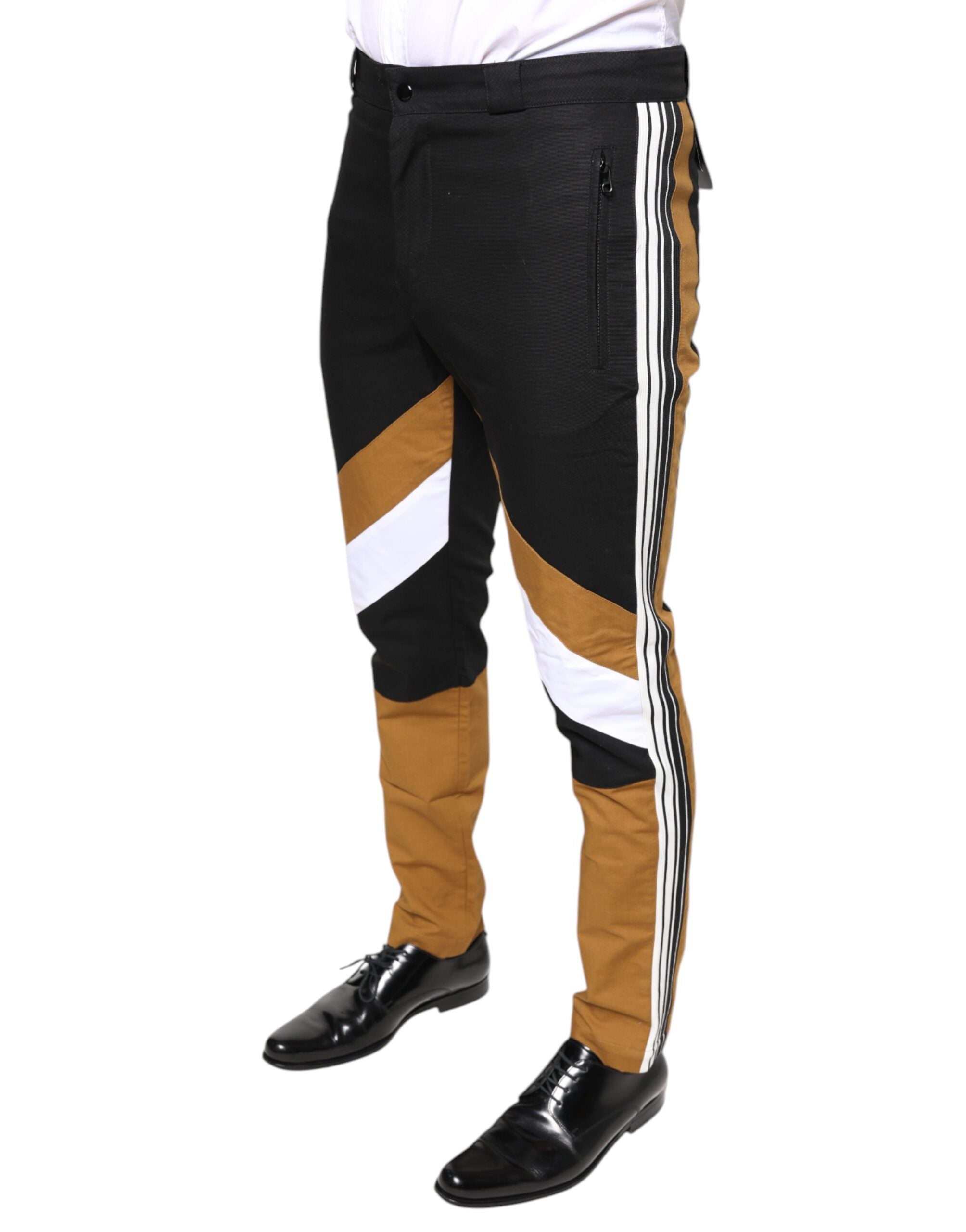 Dolce & Gabbana Multicolor Stripe Skinny Cotton Pants Couture