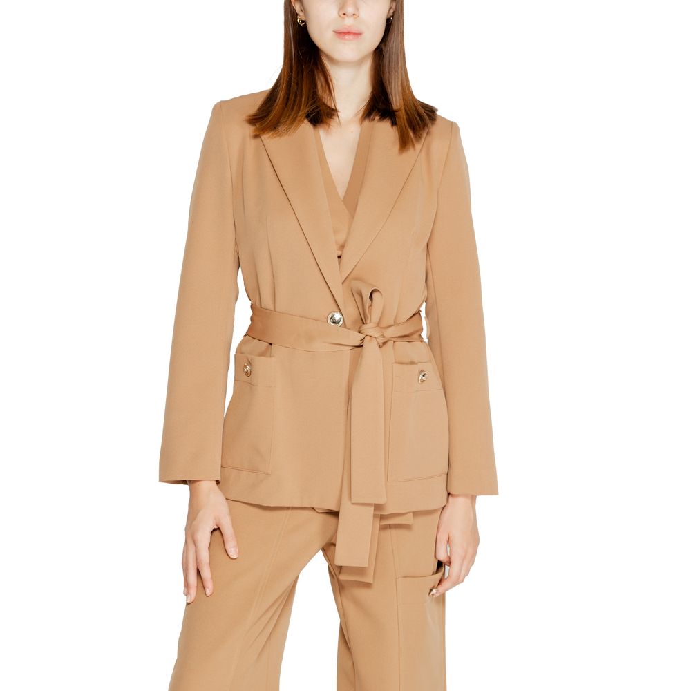 Rinascimento Beige Polyester Blazer - Timeless Italian Elegance