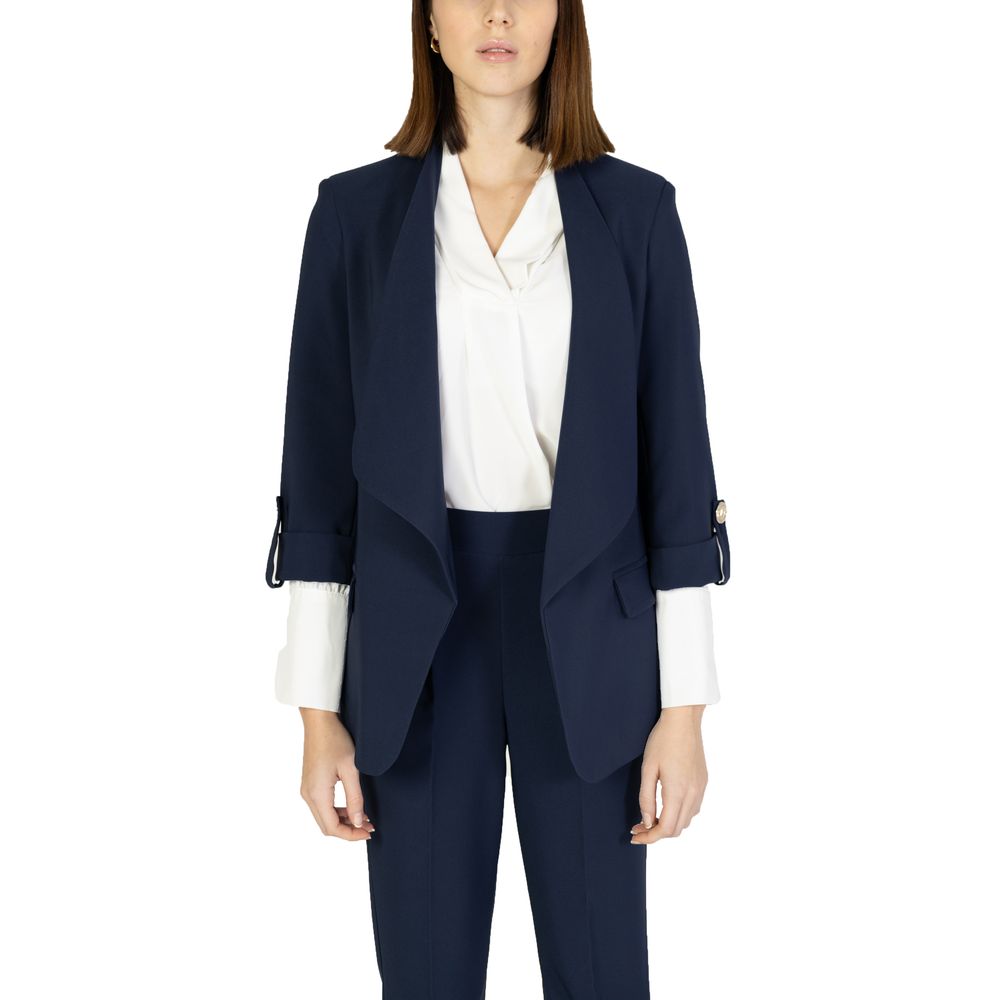 Rinascimento Blue Polyester Blazer - Timeless Elegance for All