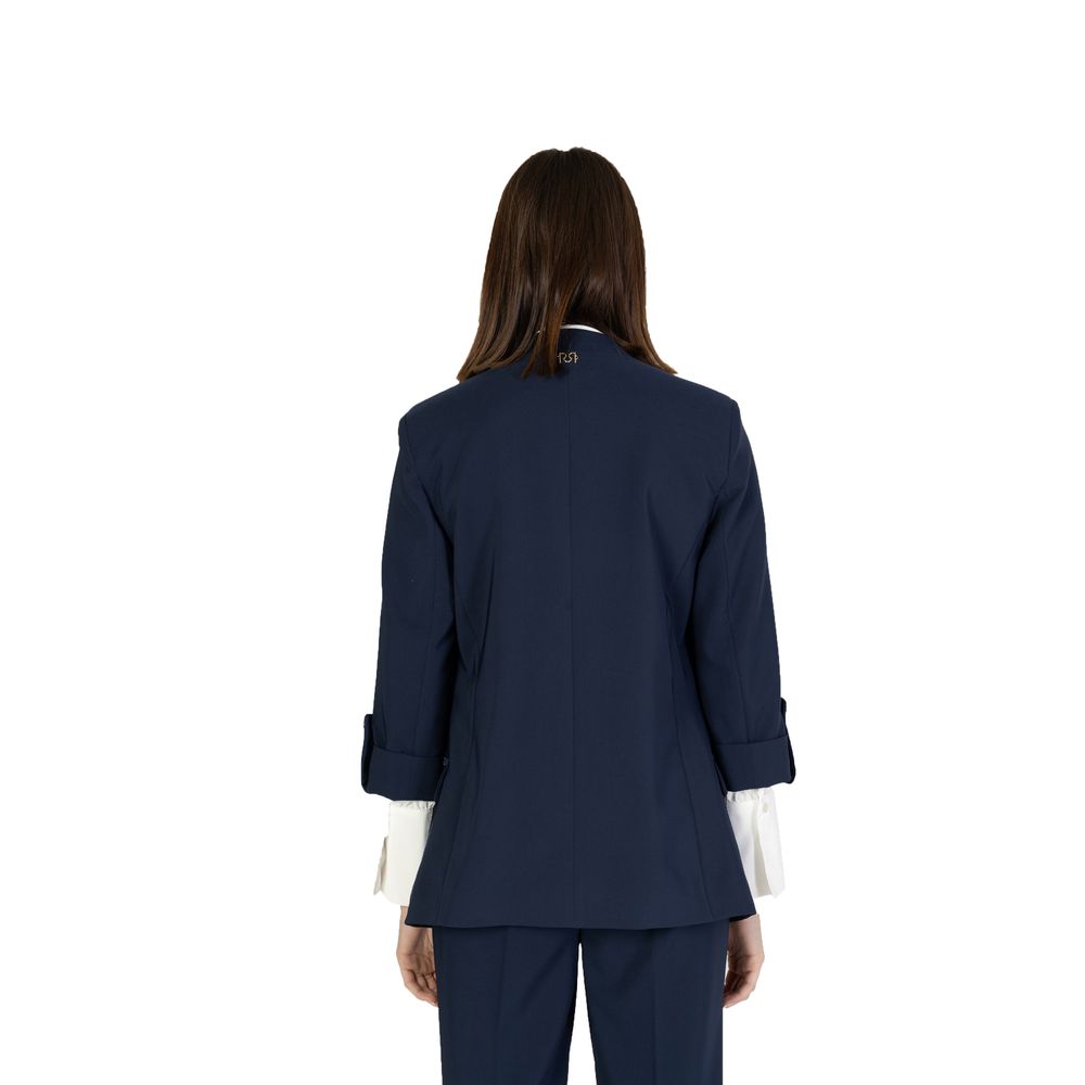 Rinascimento Blue Polyester Blazer - Timeless Elegance for All