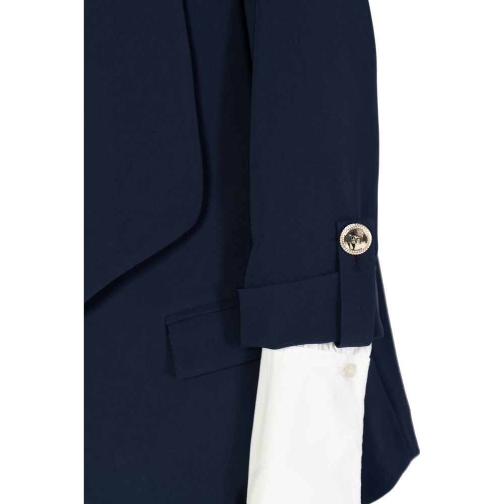 Rinascimento Blue Polyester Blazer - Timeless Elegance for All