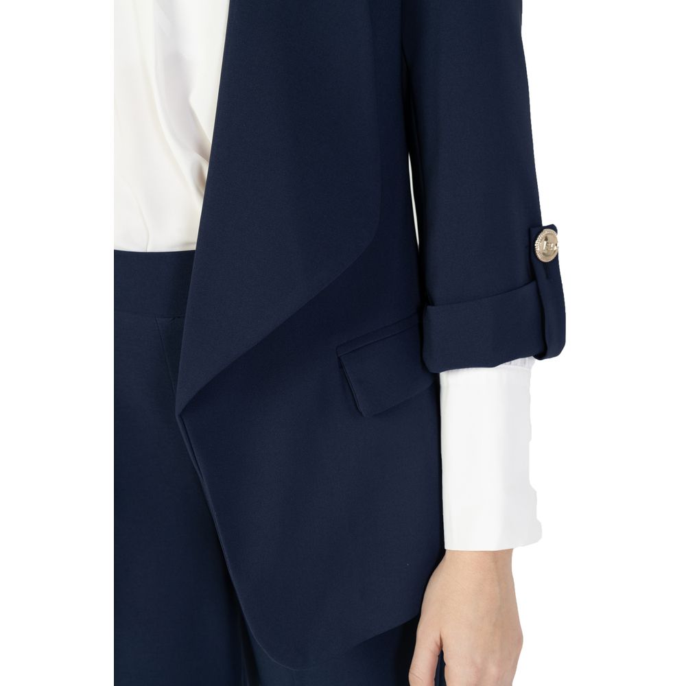 Rinascimento Blue Polyester Blazer - Timeless Elegance for All
