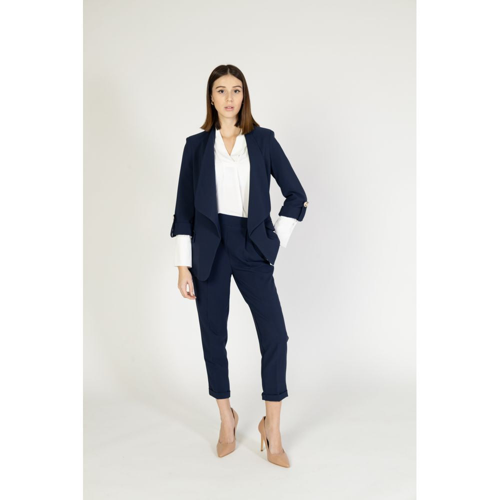 Rinascimento Blue Polyester Blazer – Timeless Elegance for All