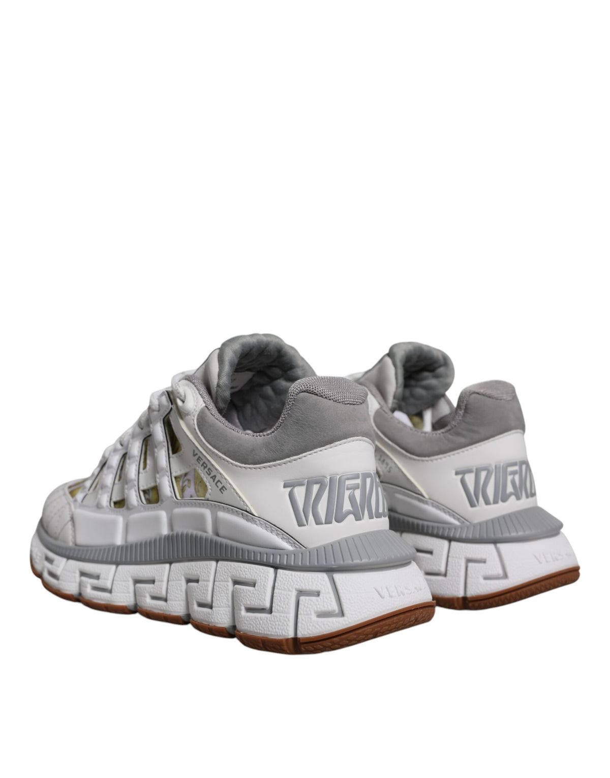 Versace White Trigreca Barocco Print Low Top Sneakers - Luxury Redefined