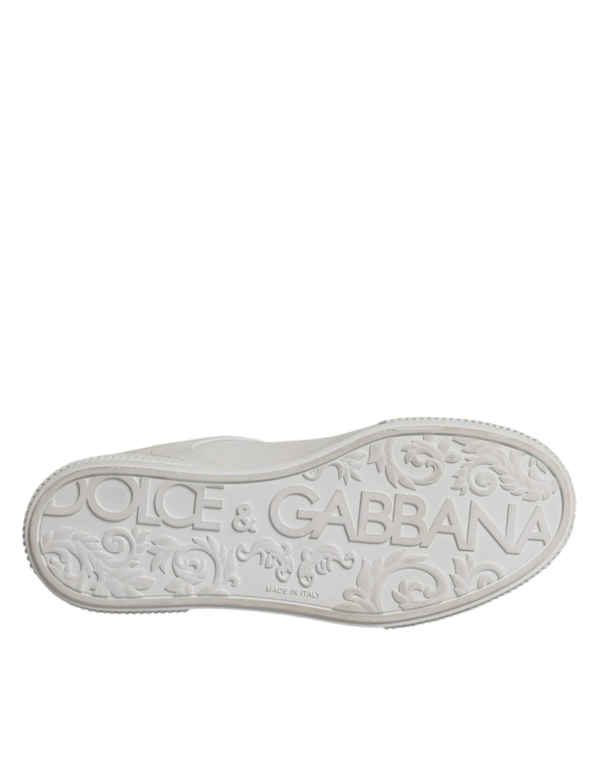 Dolce & Gabbana White Miami Leather Low Top Sneakers, Exquisite Elegance